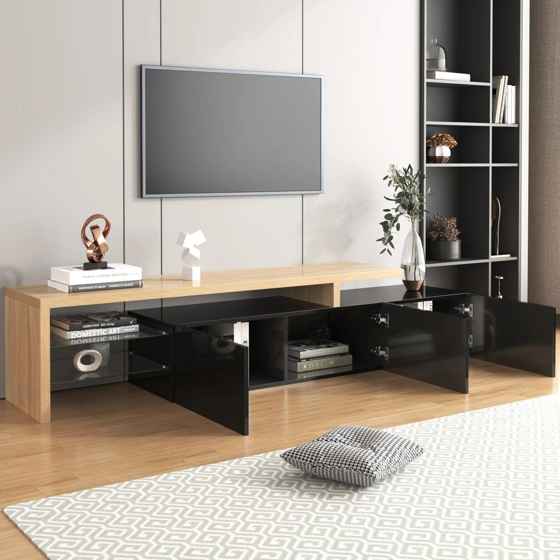 MUEBLE TV “LUX BLACK WOOD LED” 197,5 CM image 7