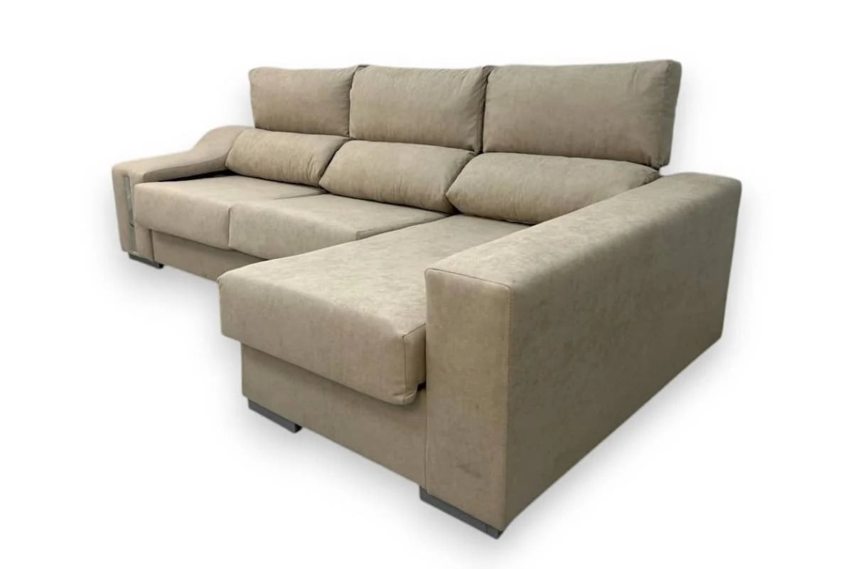 🛋️ CHAISE LONGUE “MODELO LUCAS” – ARCÓN, EXTRAÍBLE Y CON TABURETES