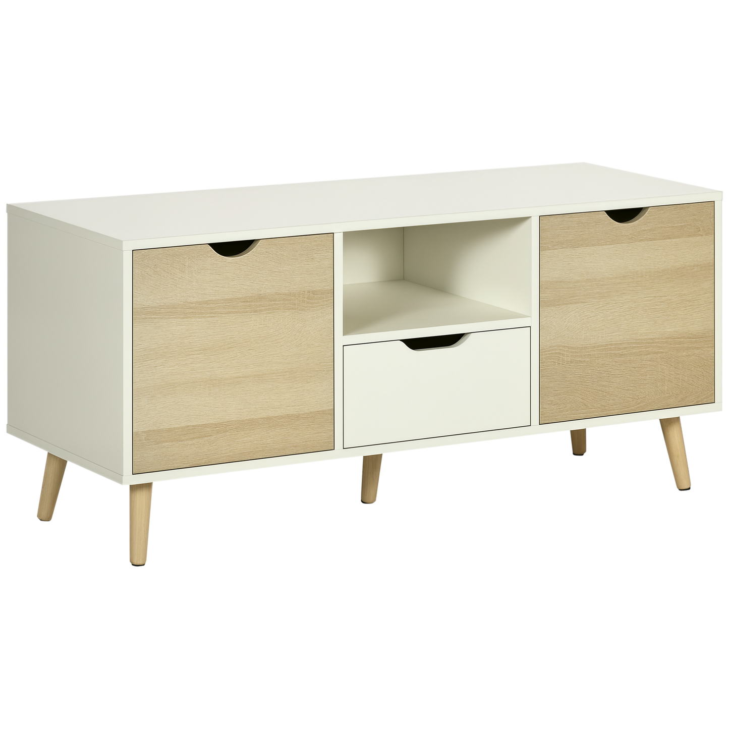 📺 MUEBLE TV “NORDIC BOX 110” – 2 PUERTAS + CAJÓN + HUECO ABIERTO · HASTA 50" · 2 COLORES