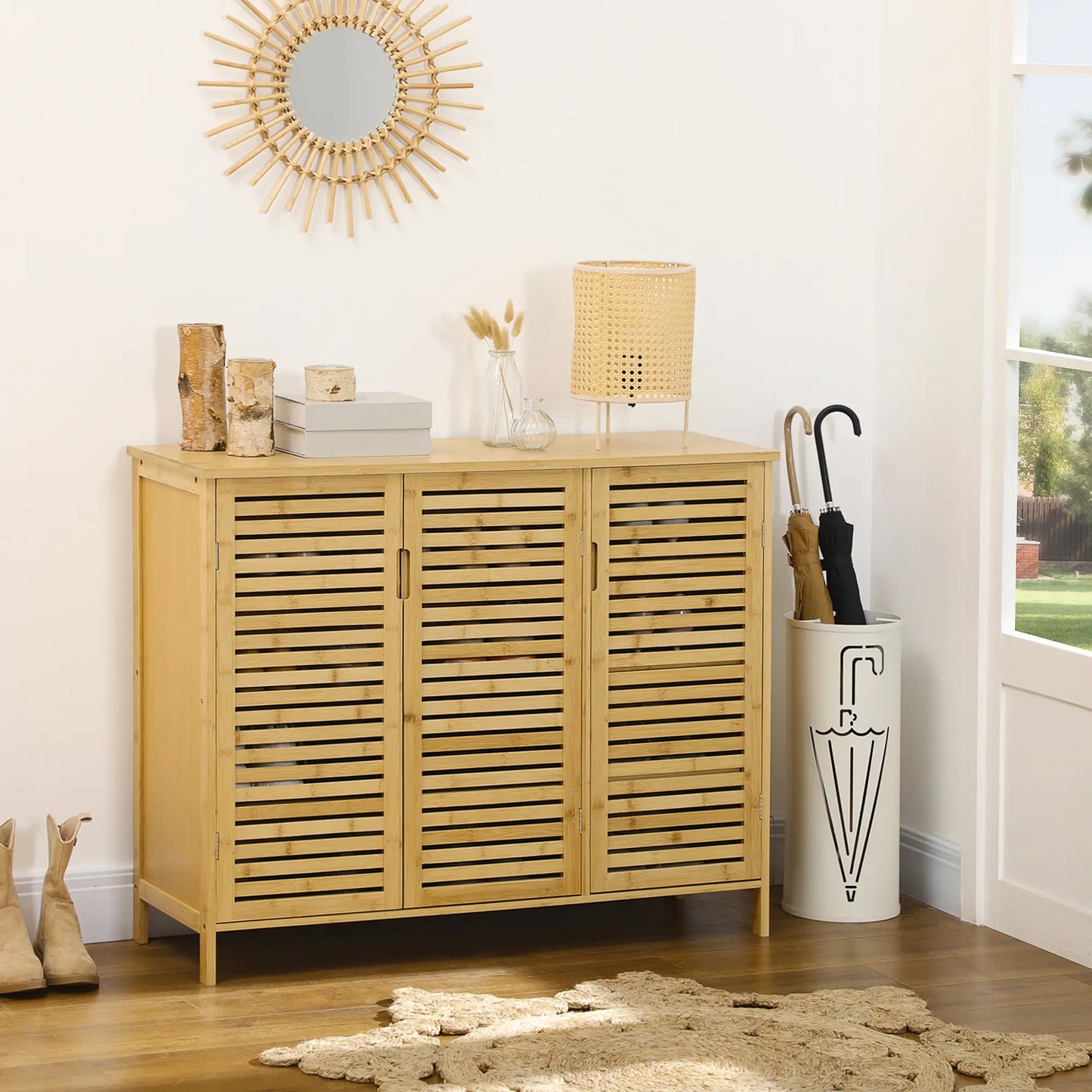 ARMARIO ZAPATERO NATURA BAMBU CON 3 PUERTAS image 7