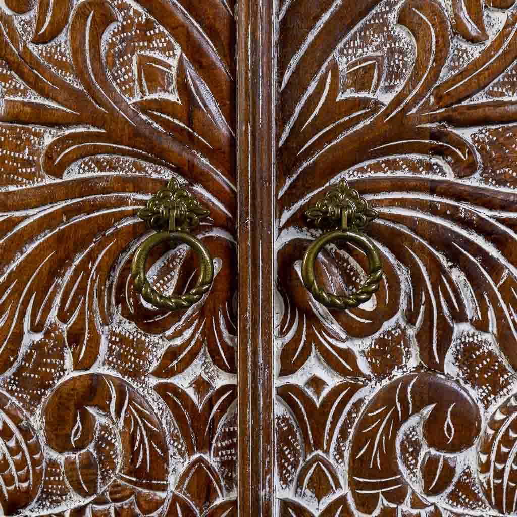 ARMARIO AKI DE MADERA ARTESANAL CON 2 PUERTAS MARRÓN image 4