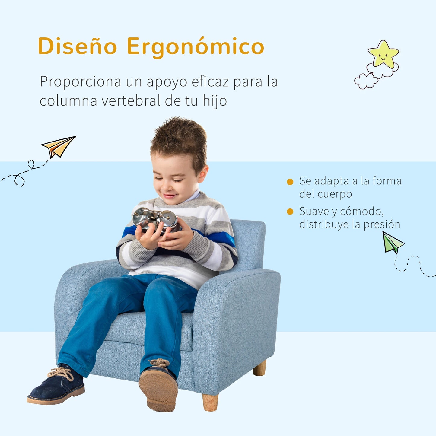 SILLÓN INFANTIL CIELO KIDS – MINI SOFÁ PARA NIÑOS image 3