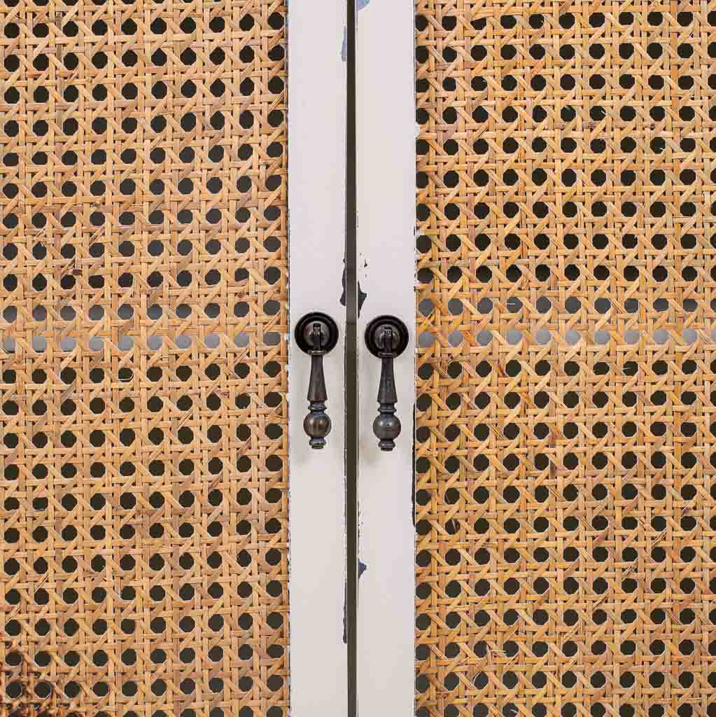 RECIBIDOR ALIKA DE MADERA Y RATÁN CON 1 CAJÓN Y 2 PUERTAS BLANCO image 4