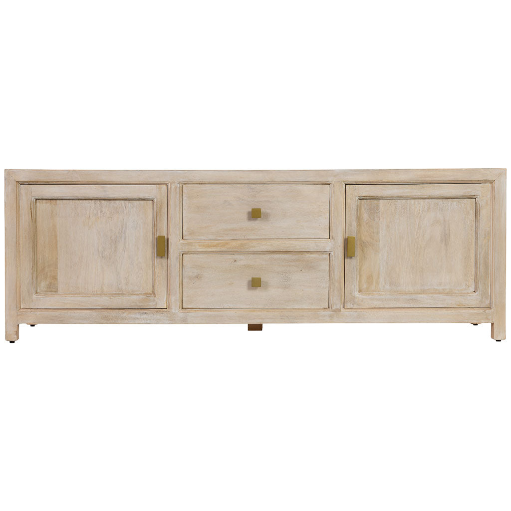 MUEBLE BAJO ALMA DE MADERA BLANCA 2 PUERTAS + 2 CAJONES image 6
