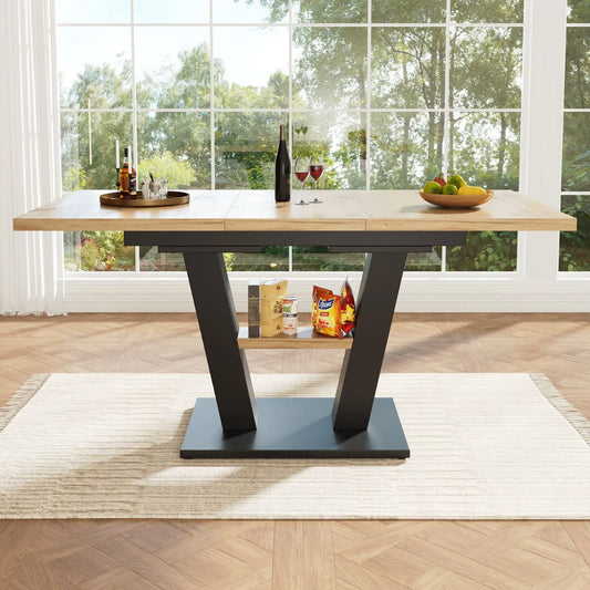 MESA DE COMEDOR EXTENSIBLE ARDEA V CON PATAS EN V image 0