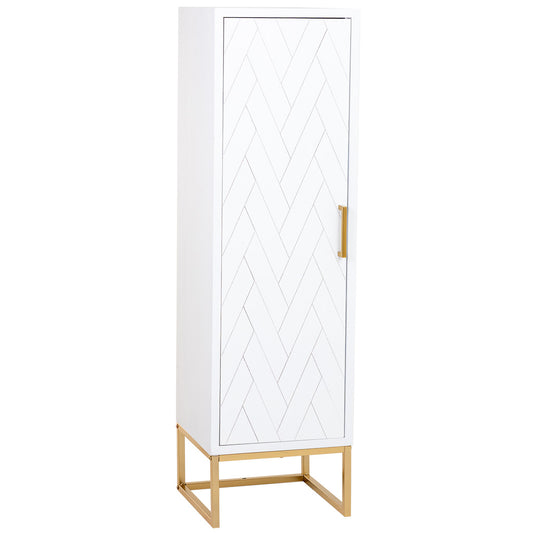 ARMARIO MARTA DE MADERA Y METAL BLANCO 1 PUERTA CON 3 ESTANTES image 0