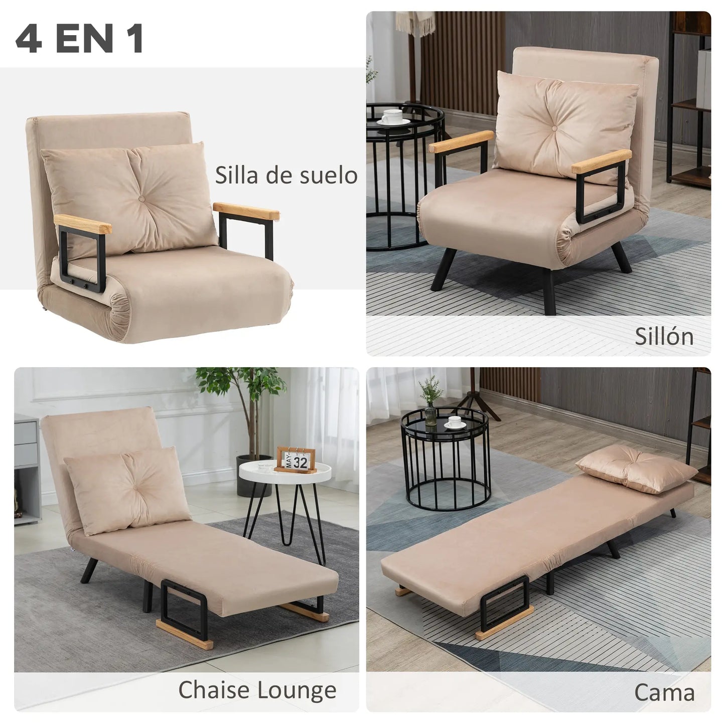 SOFÁ CAMA INDIVIDUAL MODELO NORA – CONVERTIBLE 3 EN 1 image 4