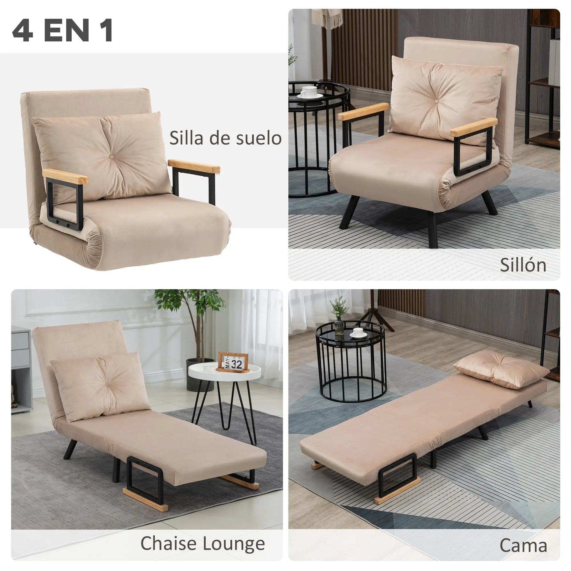 SOFÁ CAMA INDIVIDUAL MODELO NORA – CONVERTIBLE 3 EN 1 image 4