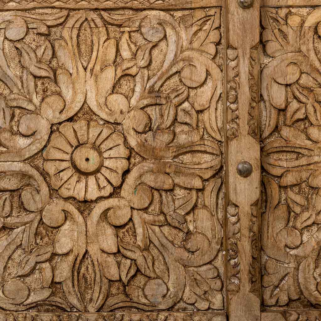 VITRINA DALIAN MARRÓN ARTESANAL DE MADERA Y CRISTAL image 4