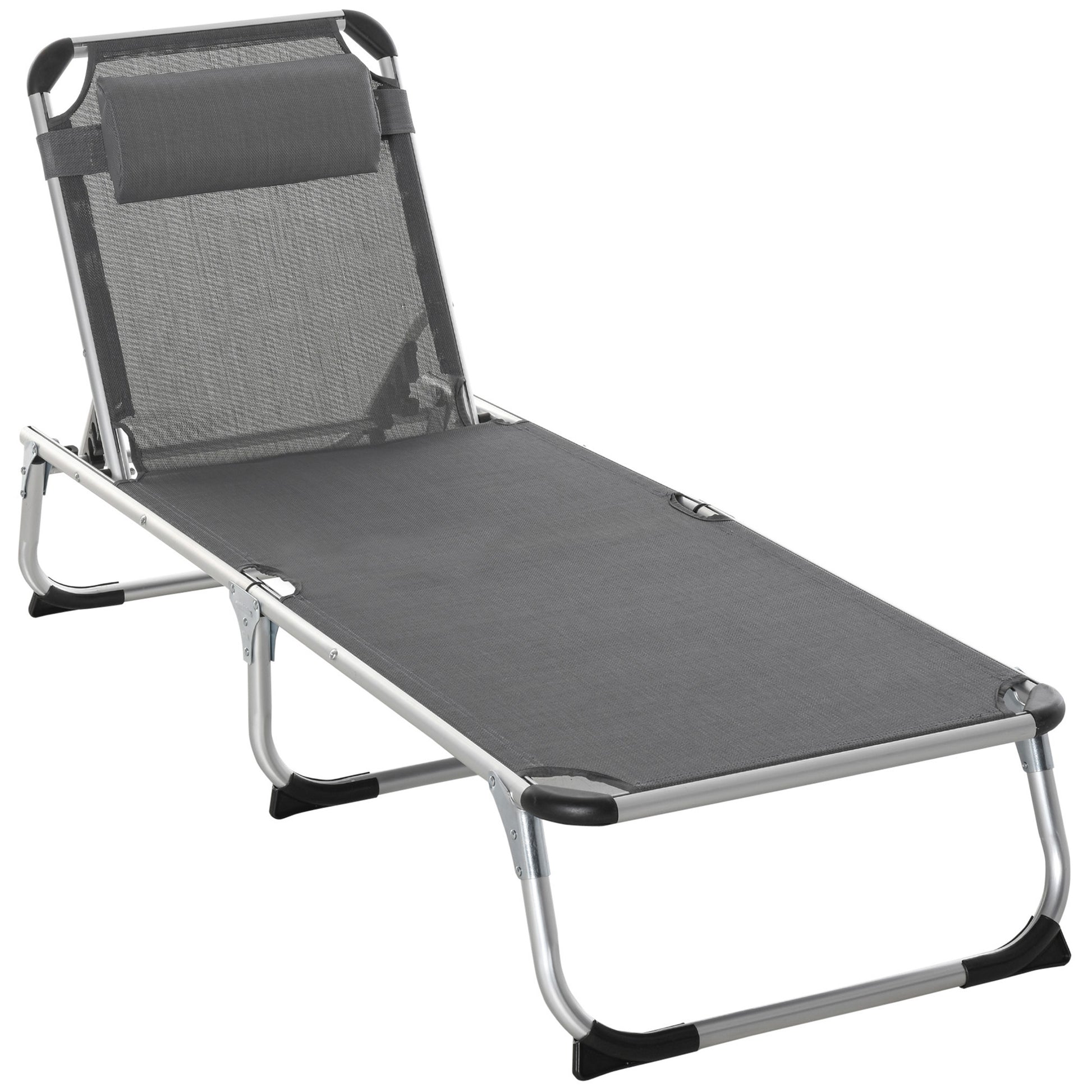 TUMBONA DE JARDÍN PLEGABLE RECLINABLE ALU RELAX PRO GRIS image 4