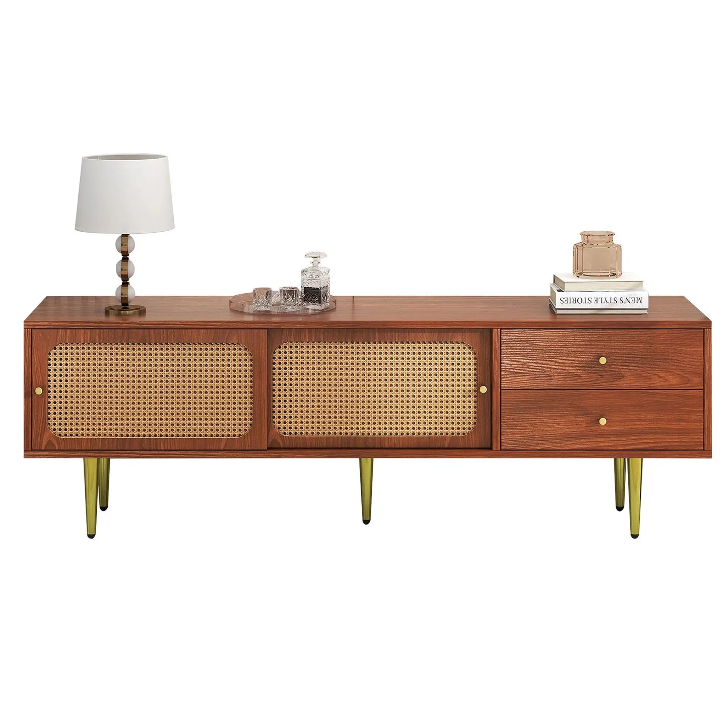 MUEBLE TV “NOGAL & RATÁN SLIDE” 160 CM image 2