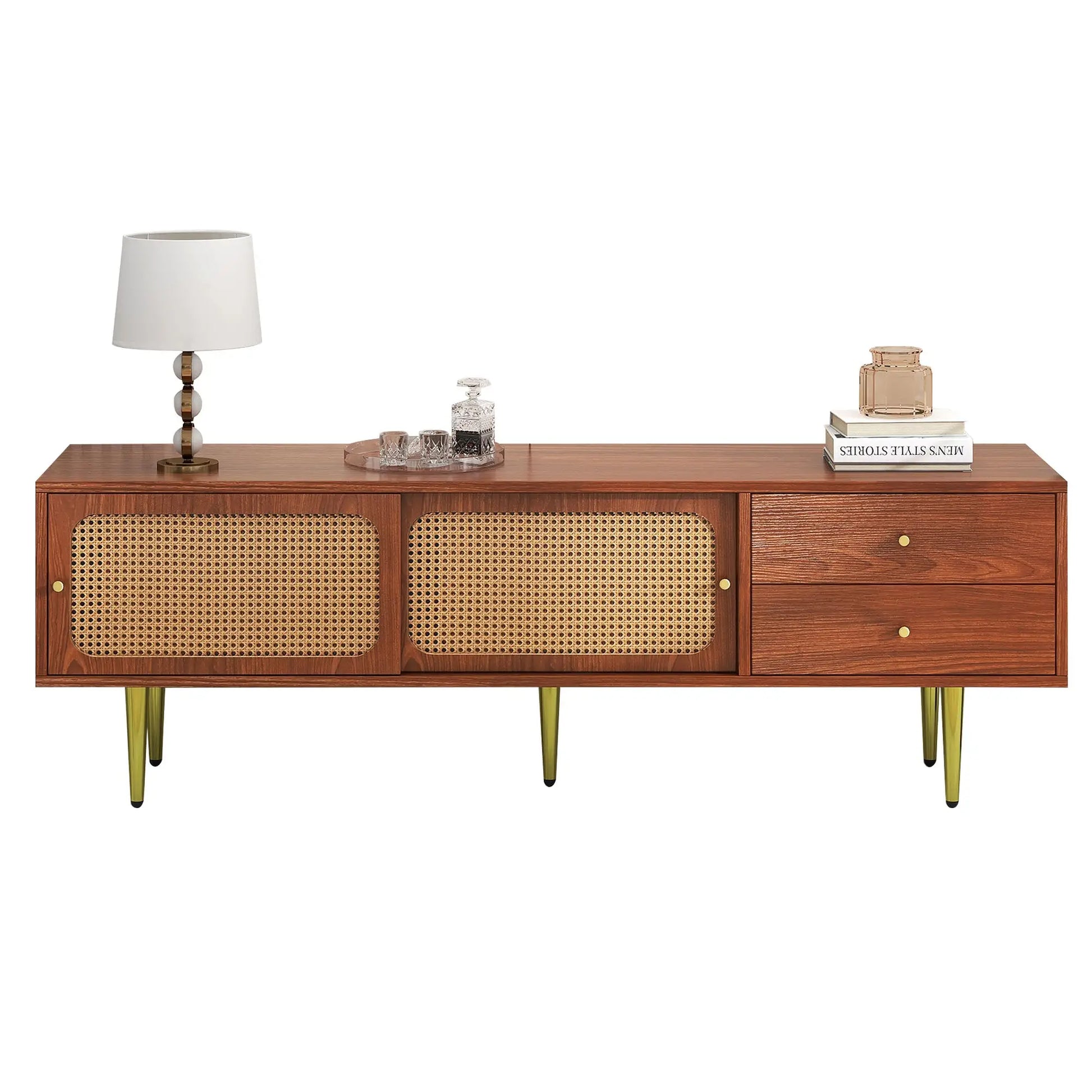 MUEBLE TV “NOGAL & RATÁN SLIDE” 160 CM image 2