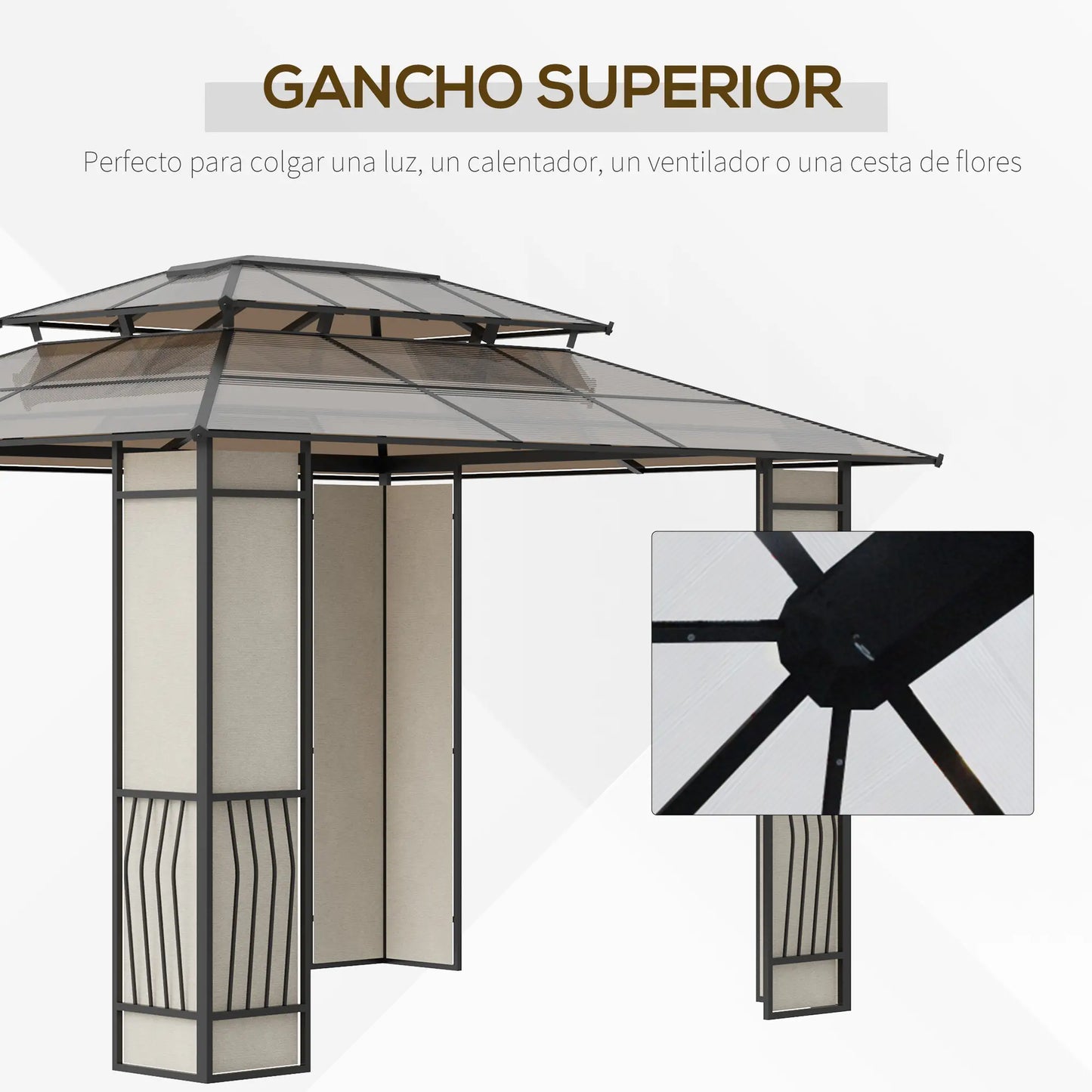 CENADOR DE JARDÍN LUXSHADE 360 CON TECHO DE POLICARBONATO ANTI-UV image 5
