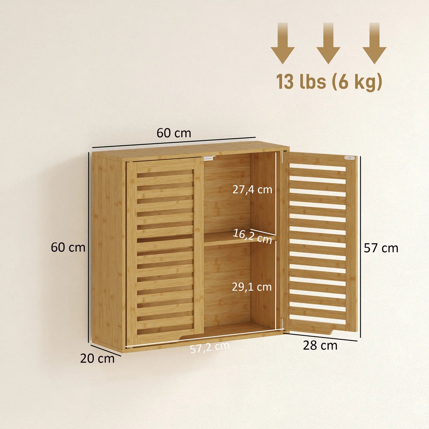 ARMARIO DE BAÑO DE PARED KALEN BAMBOO 60 image 3