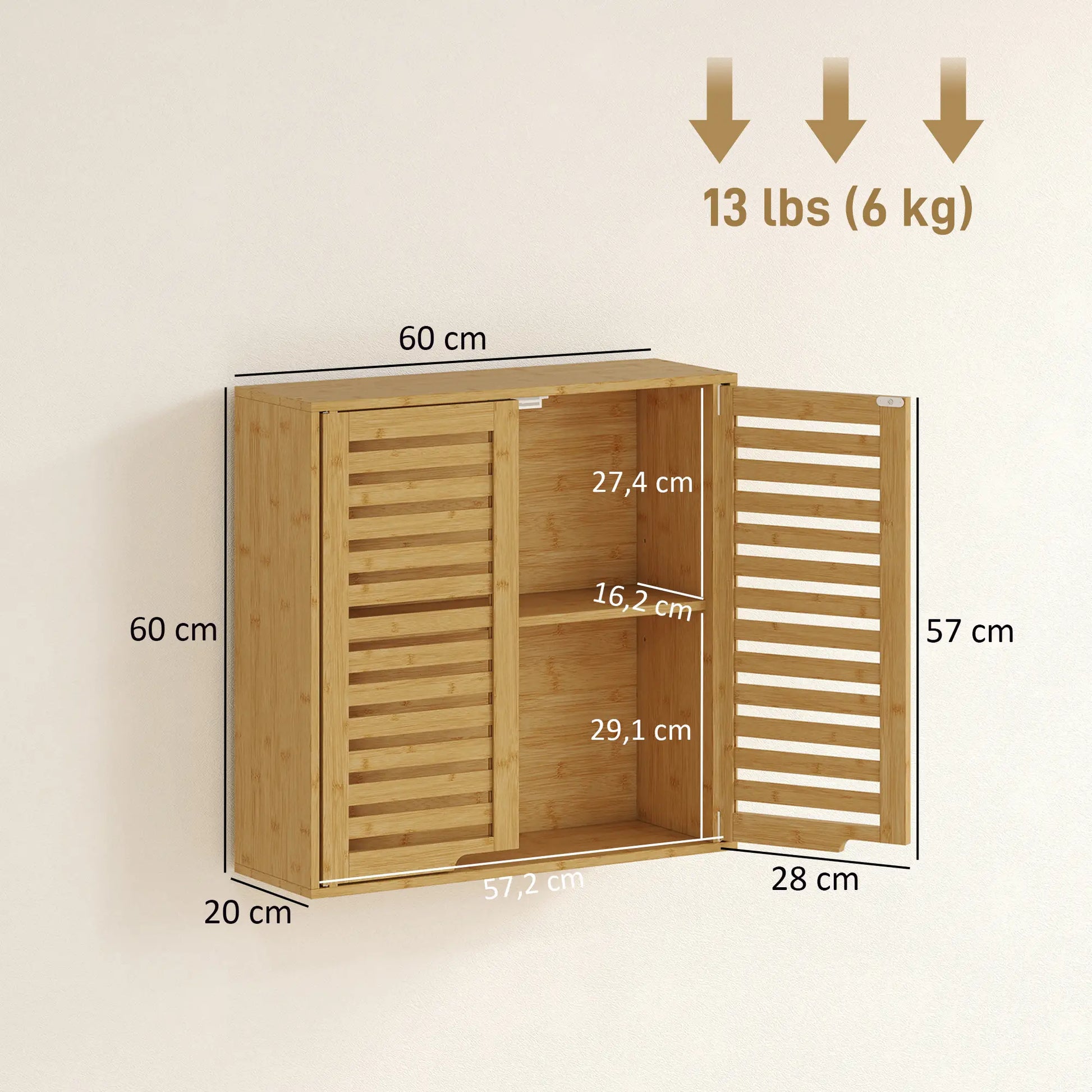 ARMARIO DE BAÑO DE PARED KALEN BAMBOO 60 image 3