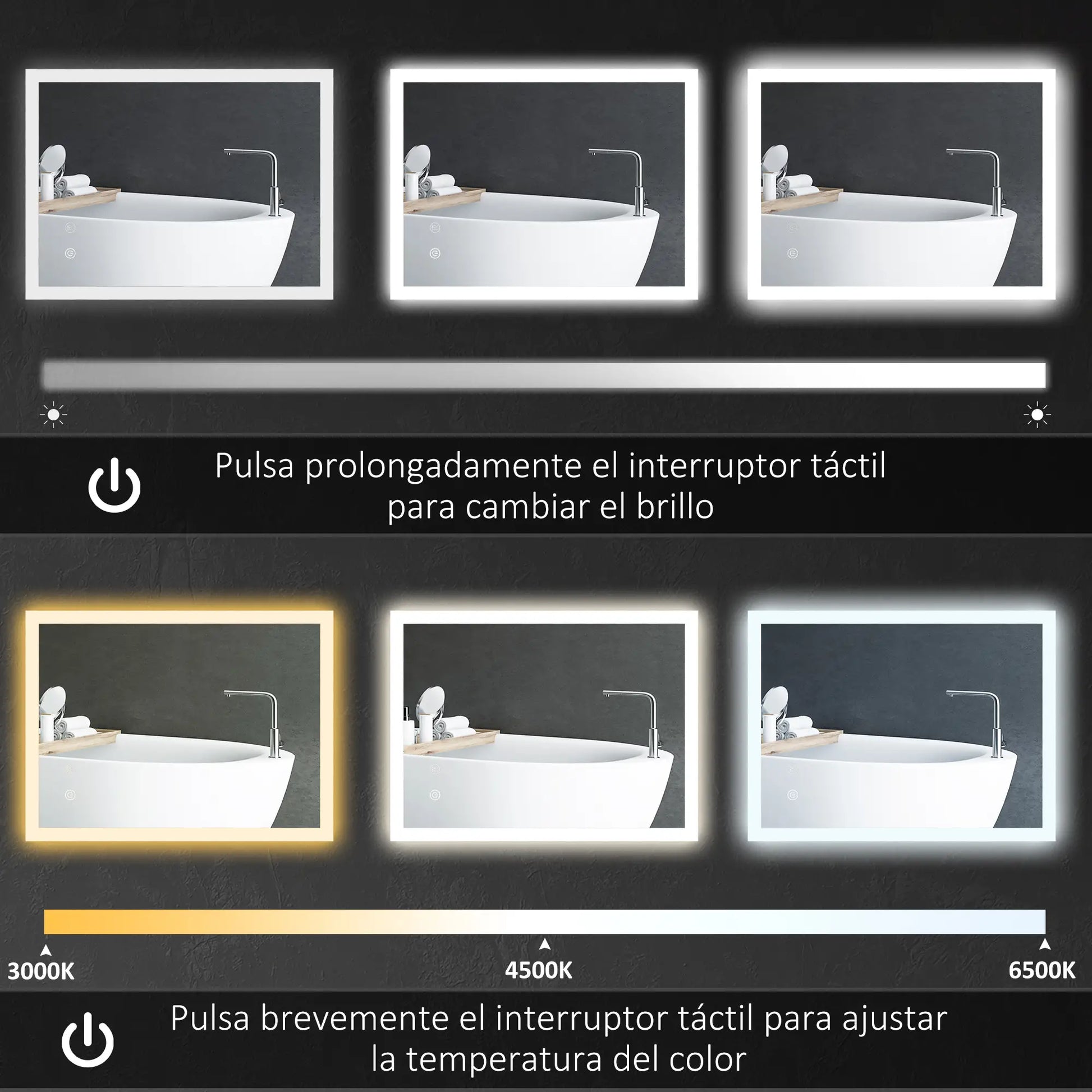 ESPEJO DE BAÑO LED LUMINA VELUX 70X50 ANTIVAHO RETROILUMINADO image 3