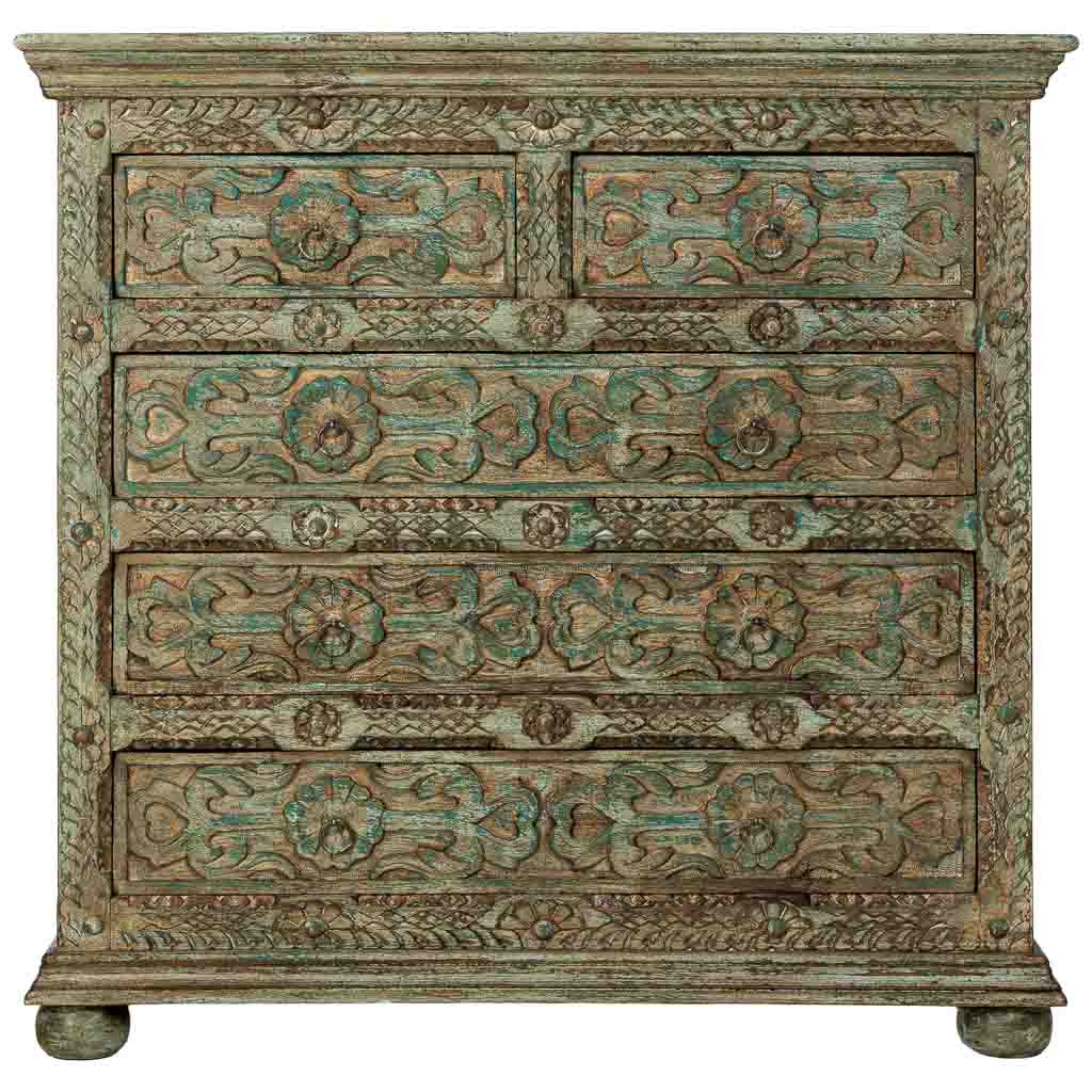 CÓMODA DALIAN AQUA GREEN VINTAGE 5 CAJONES image 7