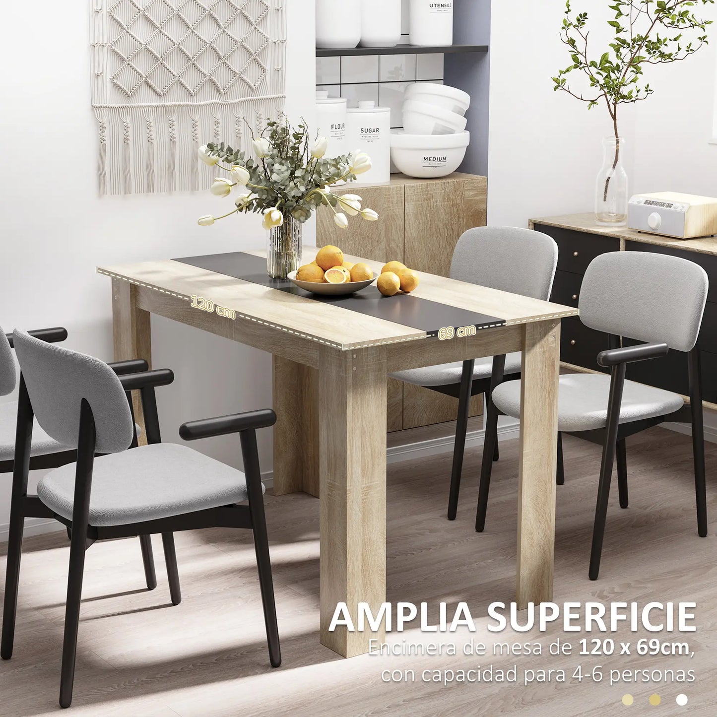 MESA DE COMEDOR MODERNA URBAN OAK LINE image 8