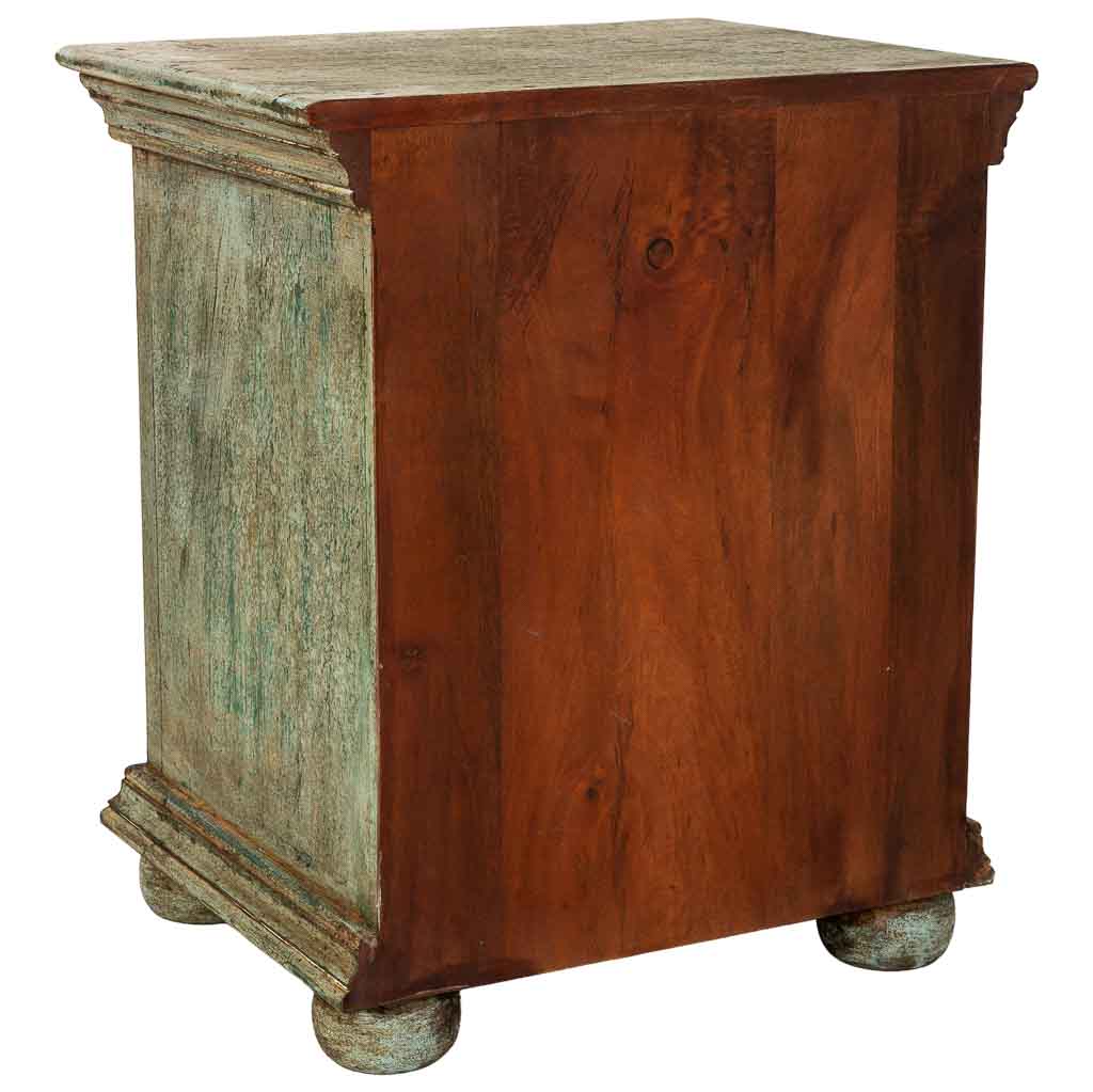 MESITA DE NOCHE DALIAN ARTESANAL VERDE AGUAMARINA CON 2 CAJONES image 5