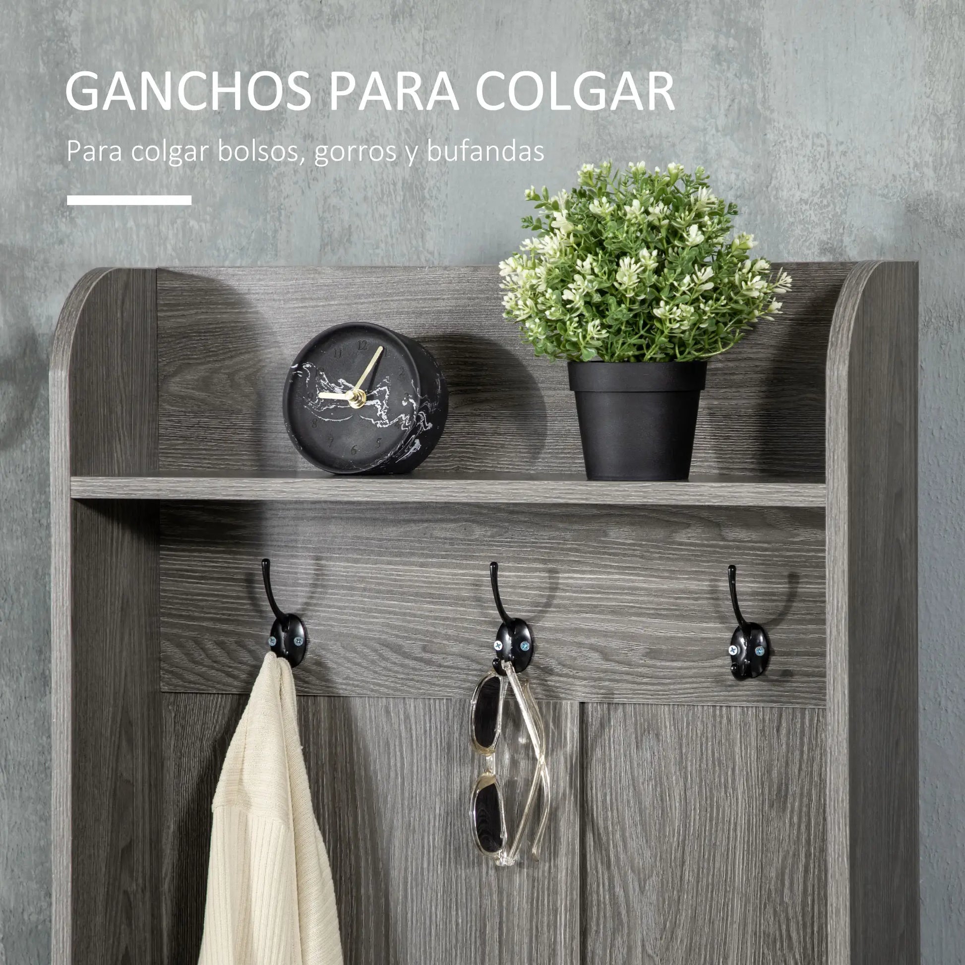 PERCHERO RUSTIC GREY STORAGE 4 EN 1 image 9