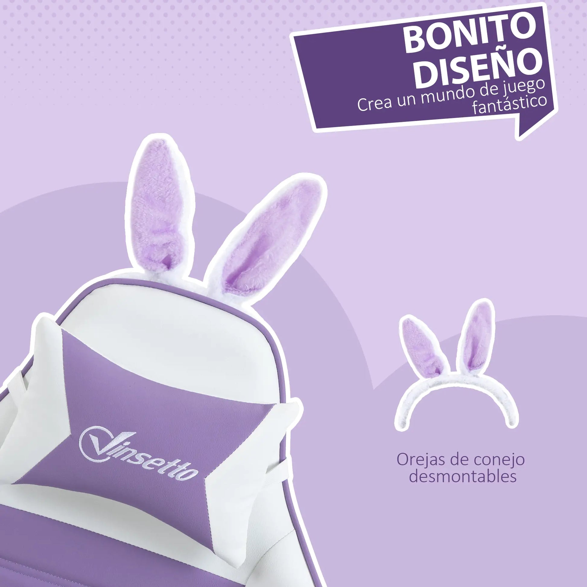 SILLA GAMER MODELO PURPLEBUNNY image 4