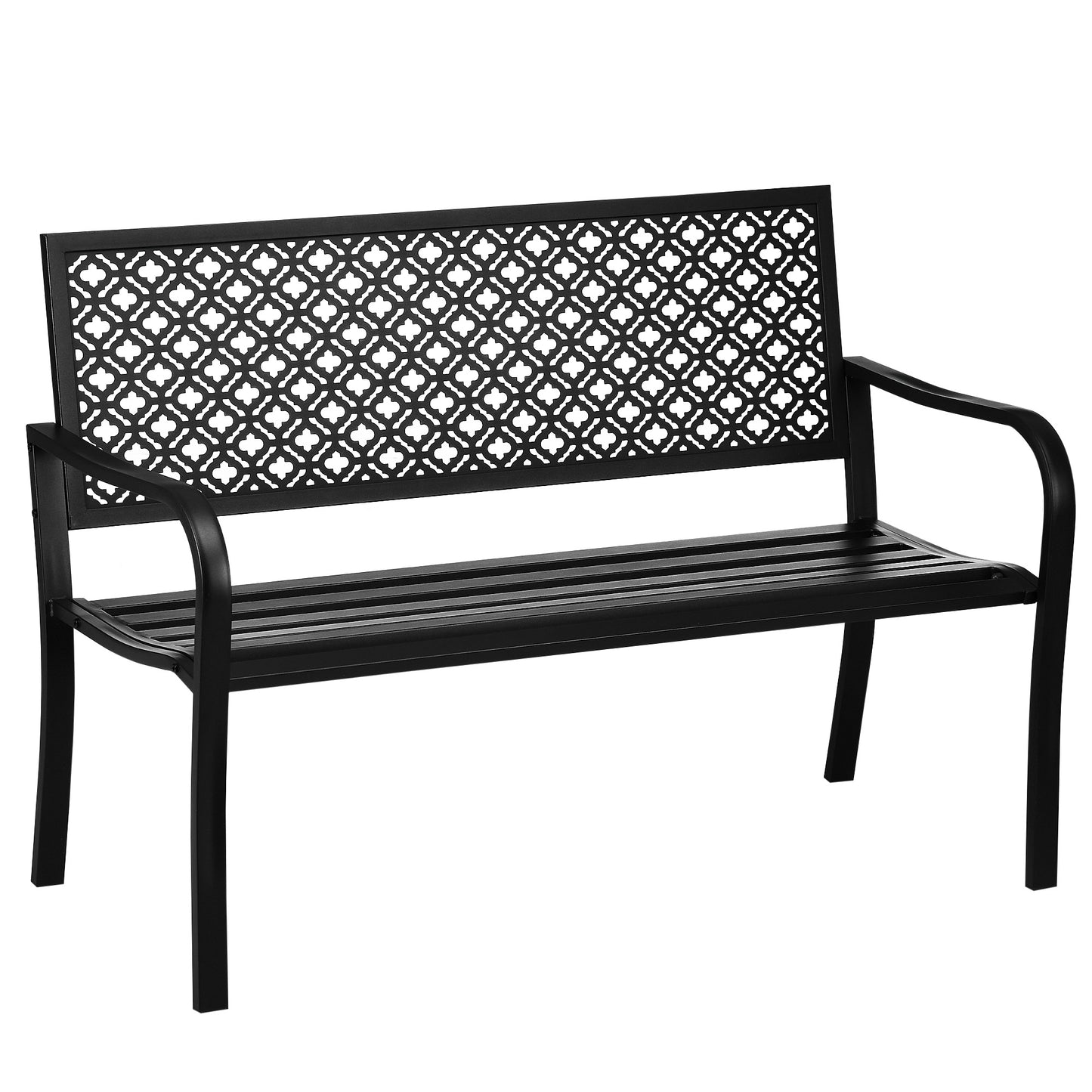 🌿 Banco de Jardín Modelo Forge Elegance 2 Plazas Acero Negro Forja