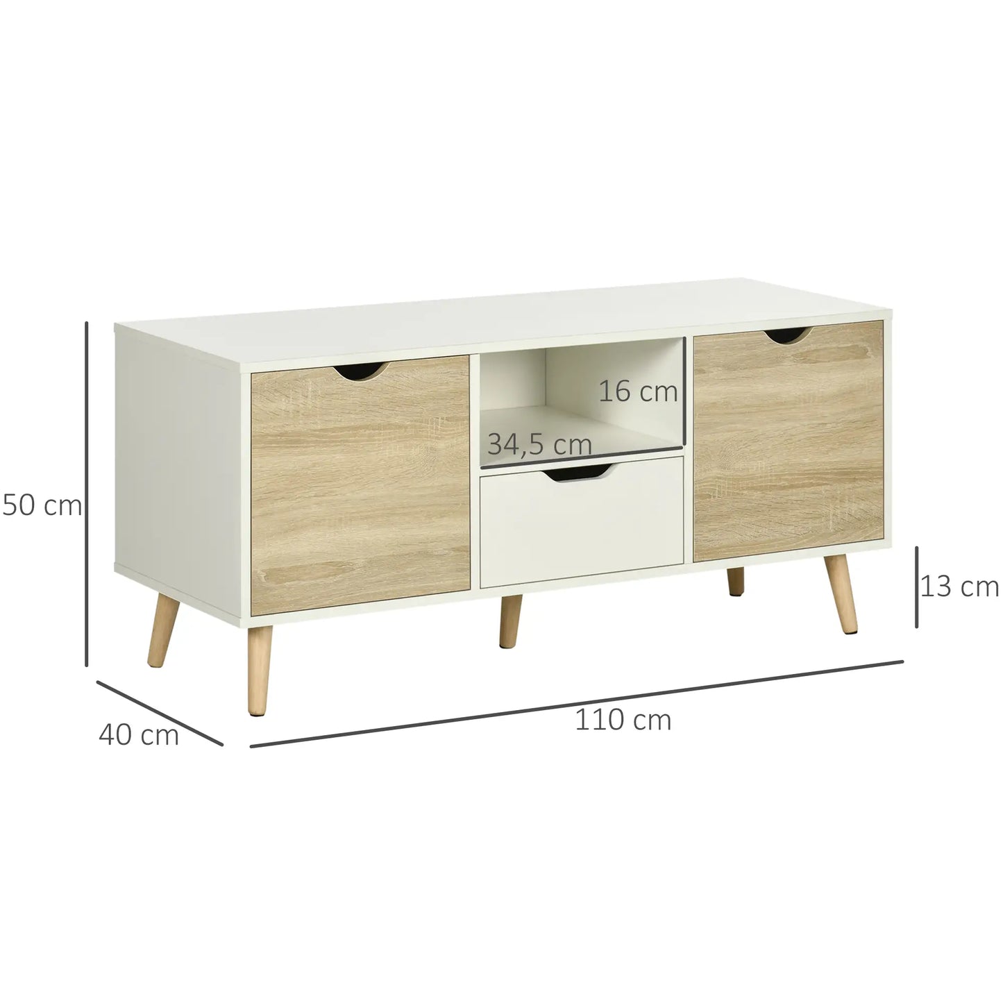 📺 MUEBLE TV “NORDIC BOX 110” – 2 PUERTAS + CAJÓN + HUECO ABIERTO · HASTA 50" · 2 COLORES
