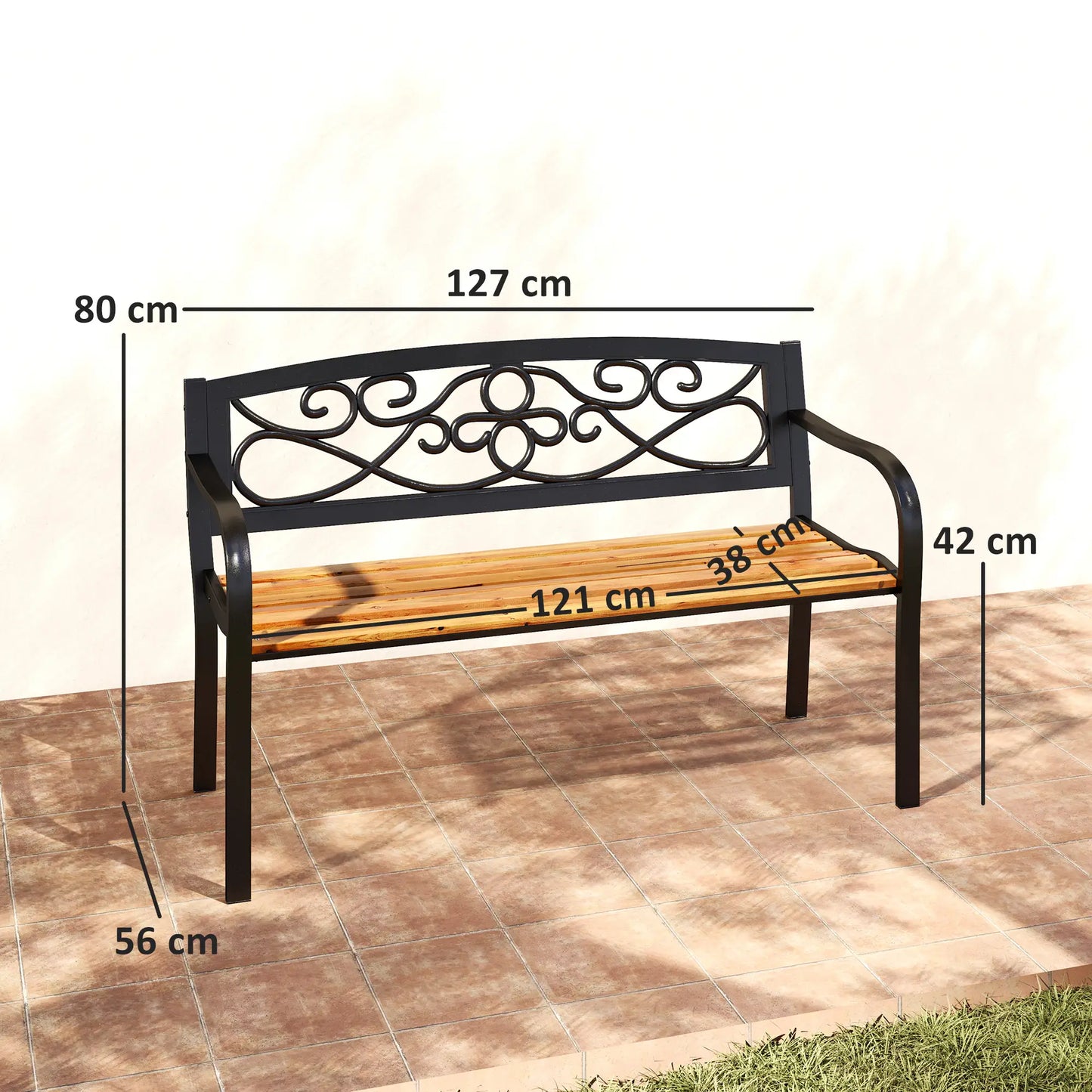 🌿 Banco de Jardín ELEGANCE FORGE 2 Plazas