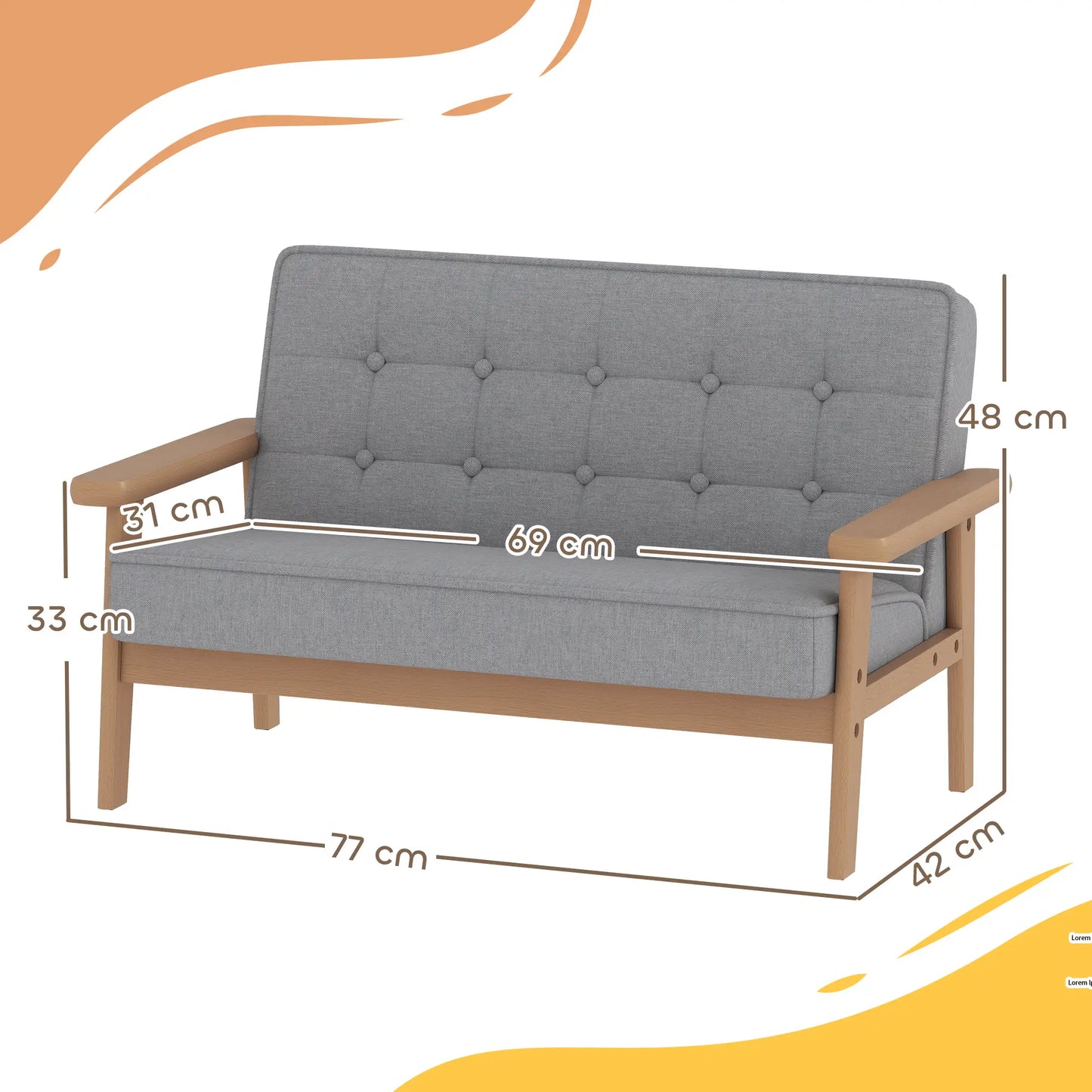 SOFÁ INFANTIL NUBE KIDS – SOFÁ PARA NIÑOS 2 PLAZAS image 1