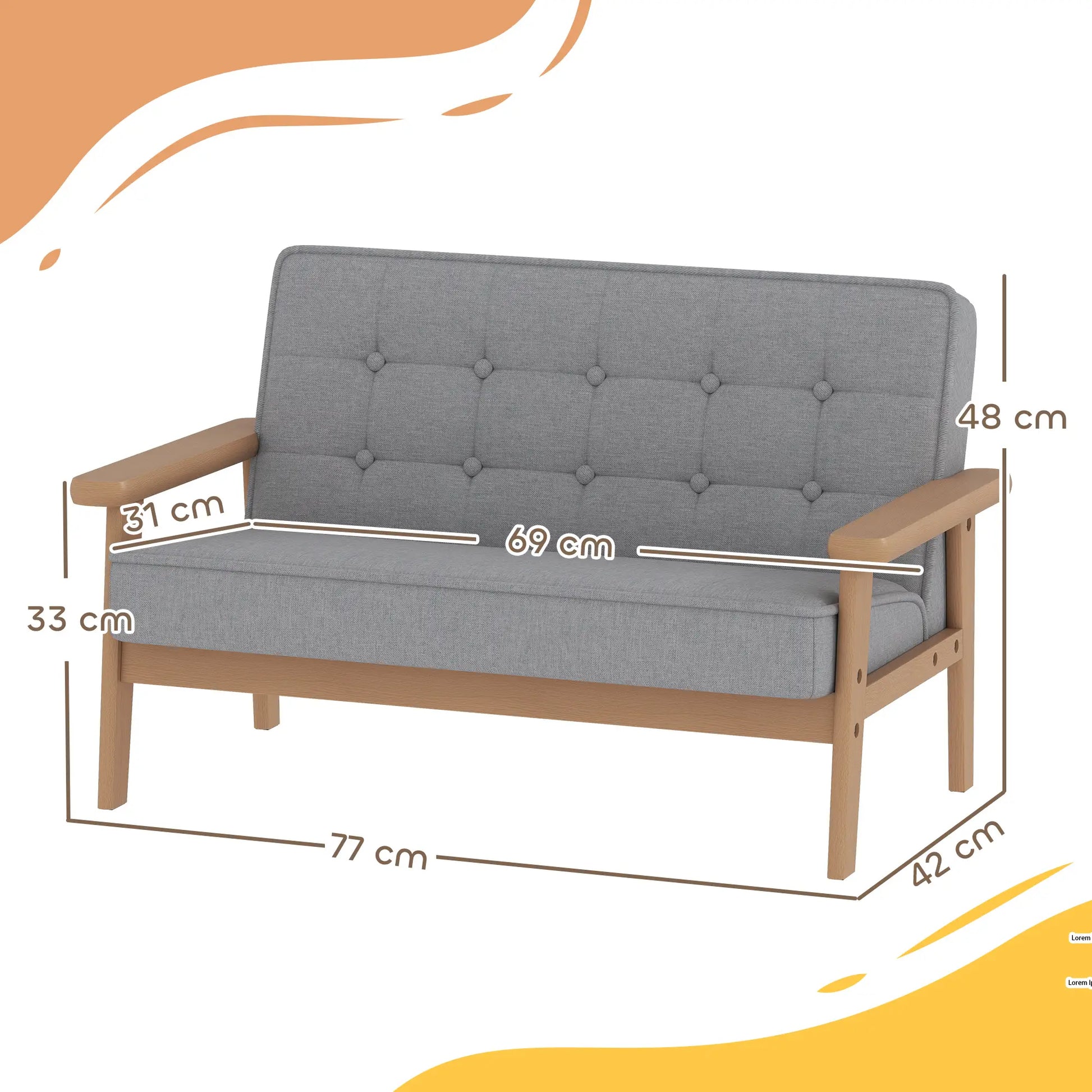 SOFÁ INFANTIL NUBE KIDS – SOFÁ PARA NIÑOS 2 PLAZAS image 1
