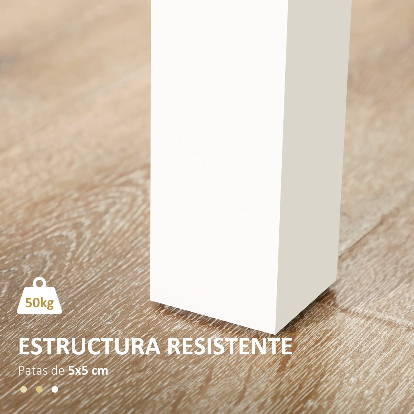 MESA DE COMEDOR PARA 4-6 PERSONAS – ROBLE Y BLANCO image 6