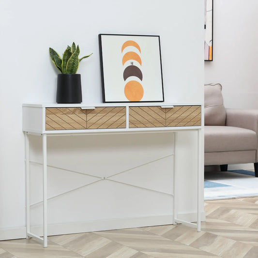 CONSOLA WHITE CARVED LINES image 2