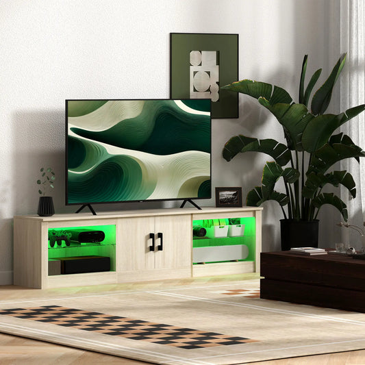 Mueble TV Moderno Roble 180 cm con LED RGB image 0