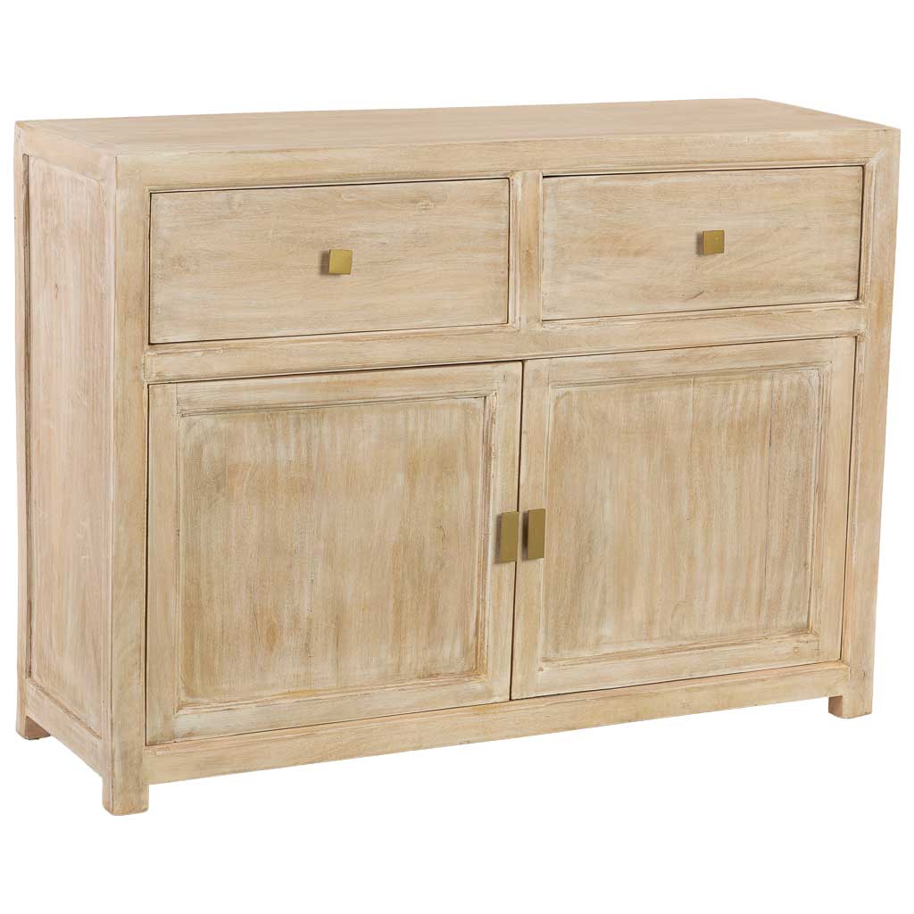 APARADOR ALMA DE MADERA BLANCA 2 CAJONES + 2 PUERTAS image 0