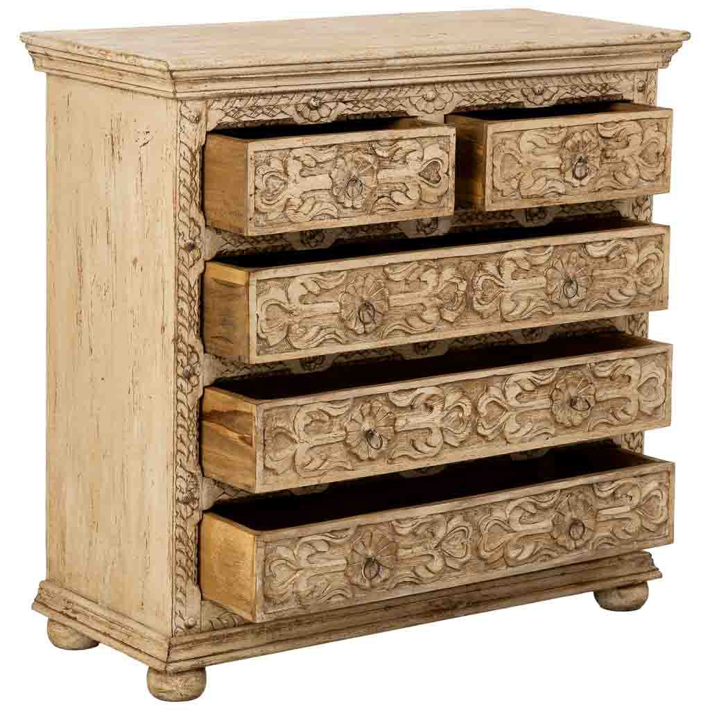 CÓMODA DALIAN WHITE VINTAGE 5 CAJONES image 6