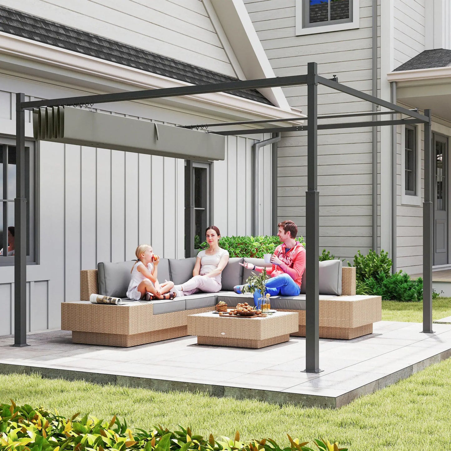 PÉRGOLA DE JARDÍN SOMBRAZEN 3X3 CON TECHO RETRÁCTIL Y SISTEMA MAGNÉTICO image 5