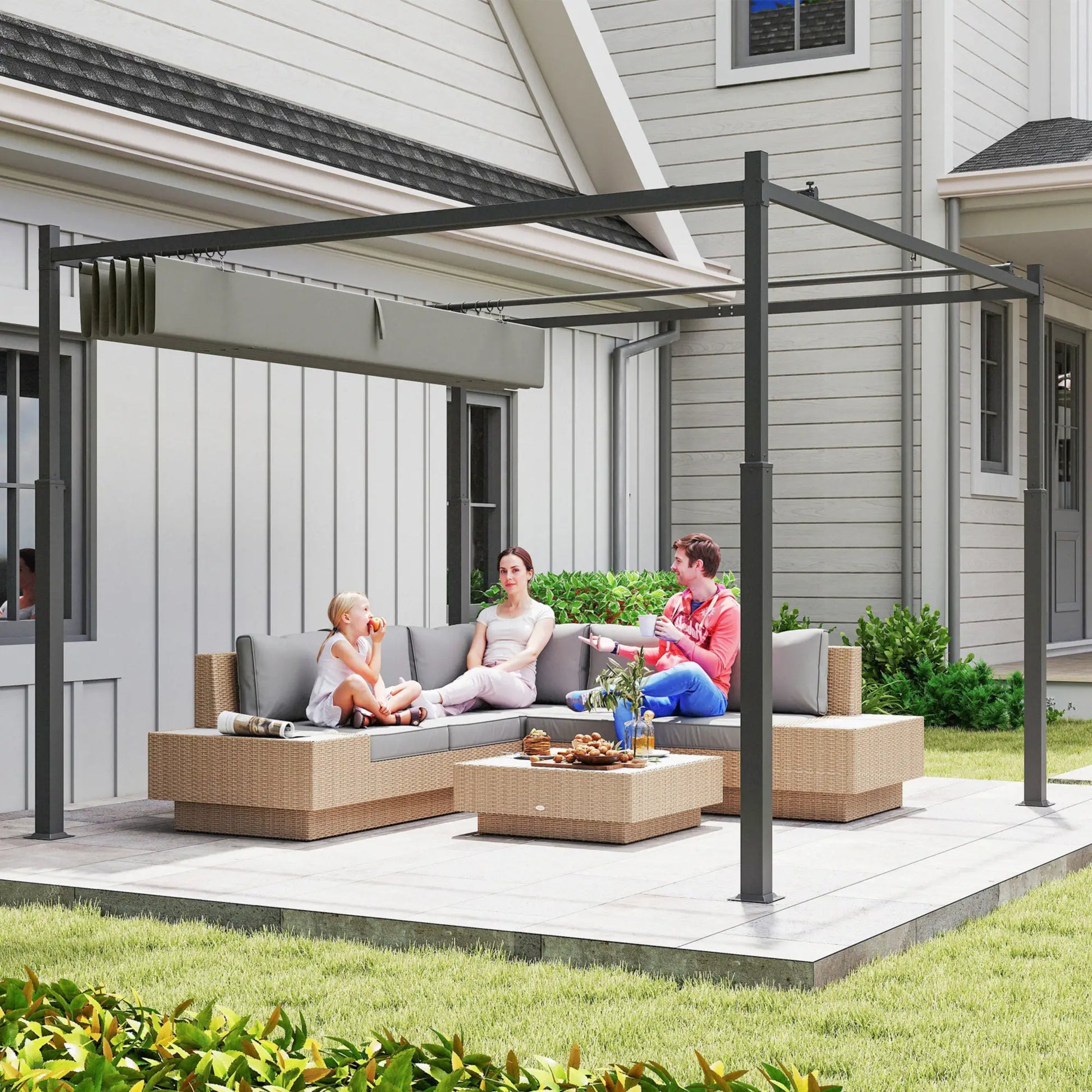 PÉRGOLA DE JARDÍN SOMBRAZEN 3X3 CON TECHO RETRÁCTIL Y SISTEMA MAGNÉTICO image 5