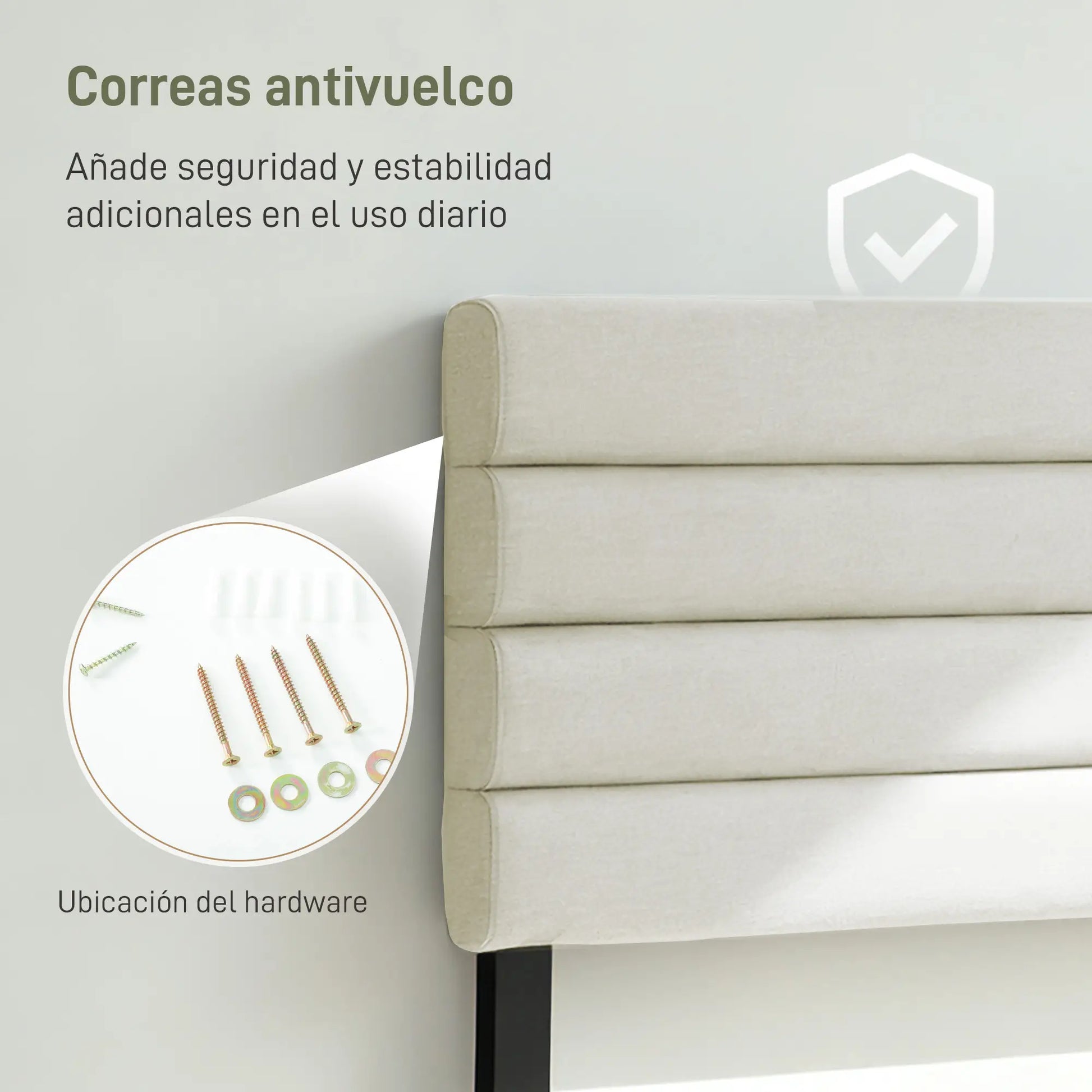 CABECERO DE CAMA LINO BEIGE AJUSTABLE 140 CM image 2