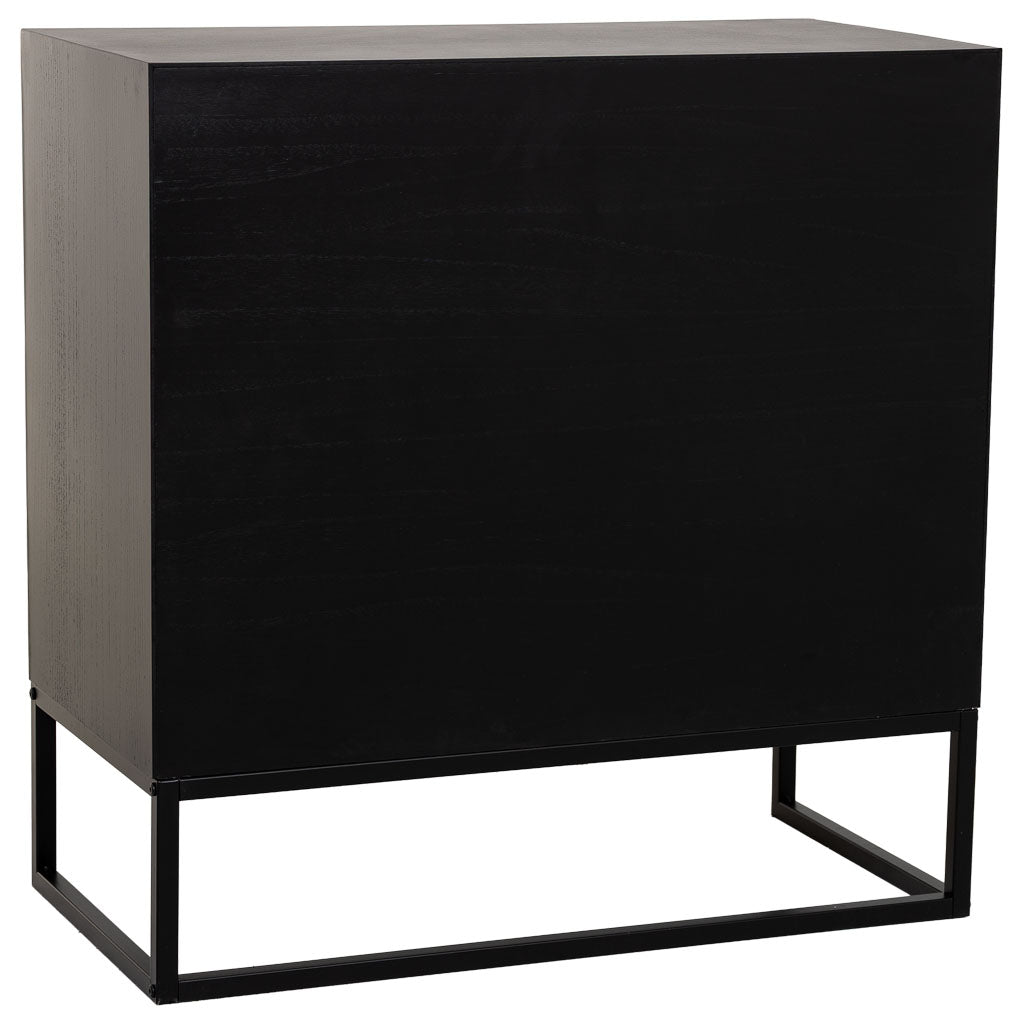 CÓMODA SAORI DE 5 CAJONES DE MADERA Y METAL NEGRO image 6