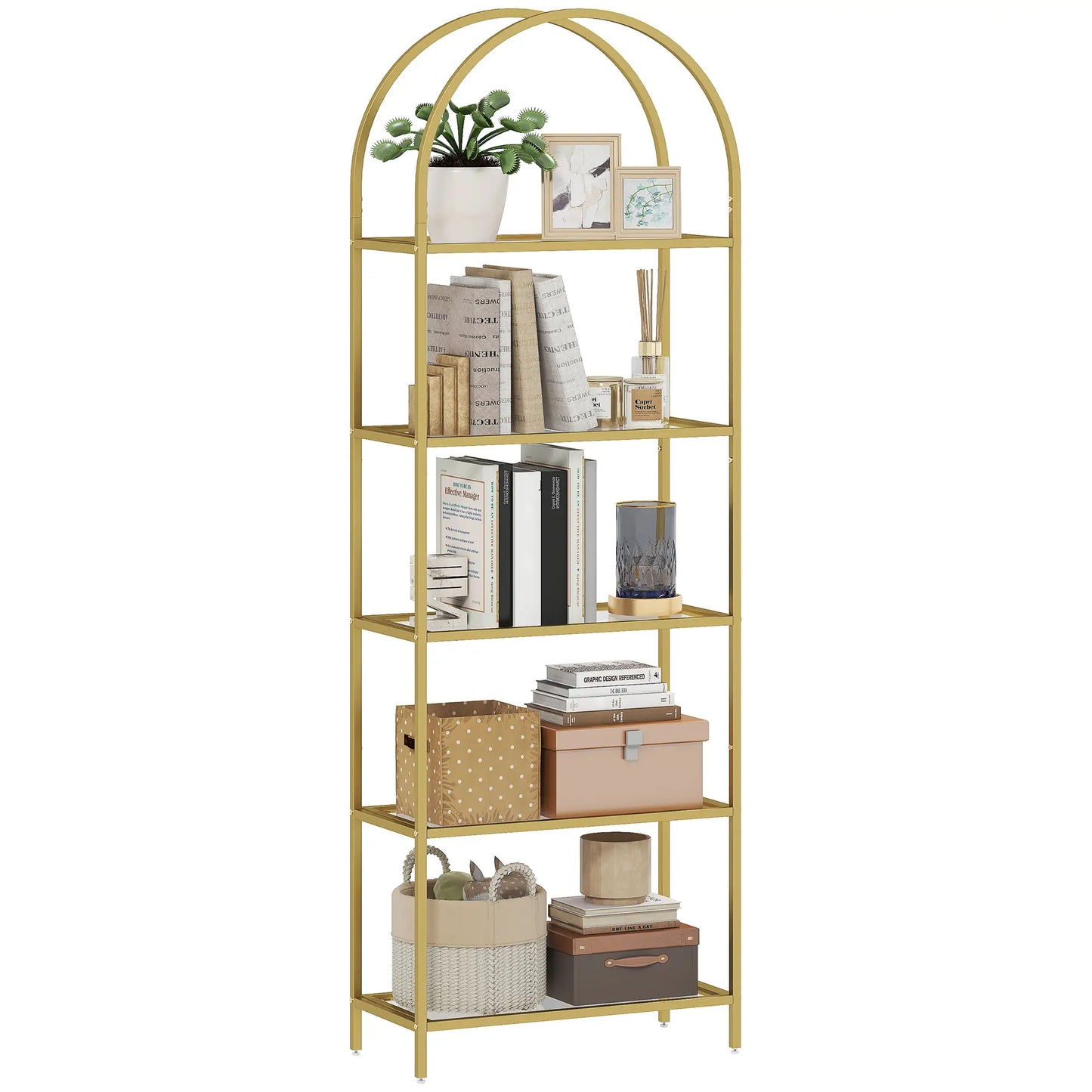 ✨ Librería Modelo AUREA – Elegancia en Cristal y Dorado