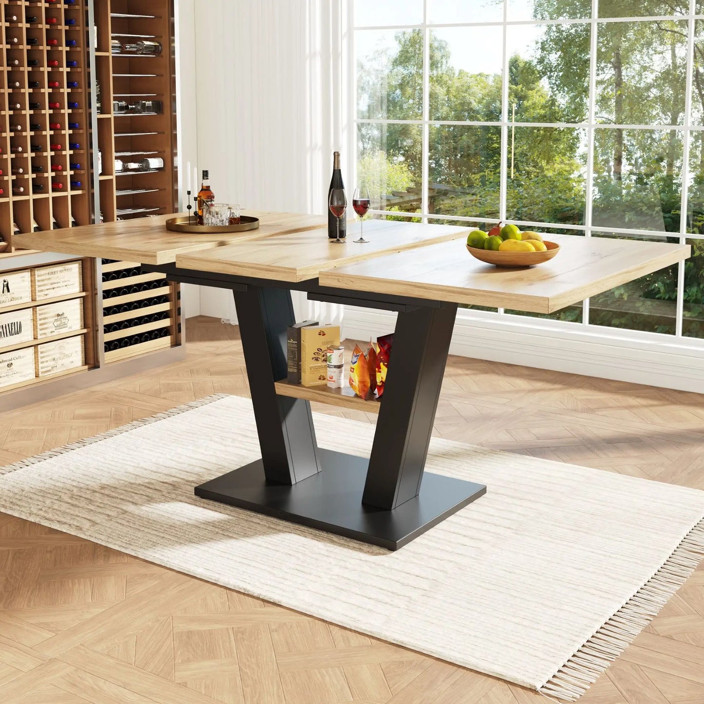 MESA DE COMEDOR EXTENSIBLE ARDEA V CON PATAS EN V image 1