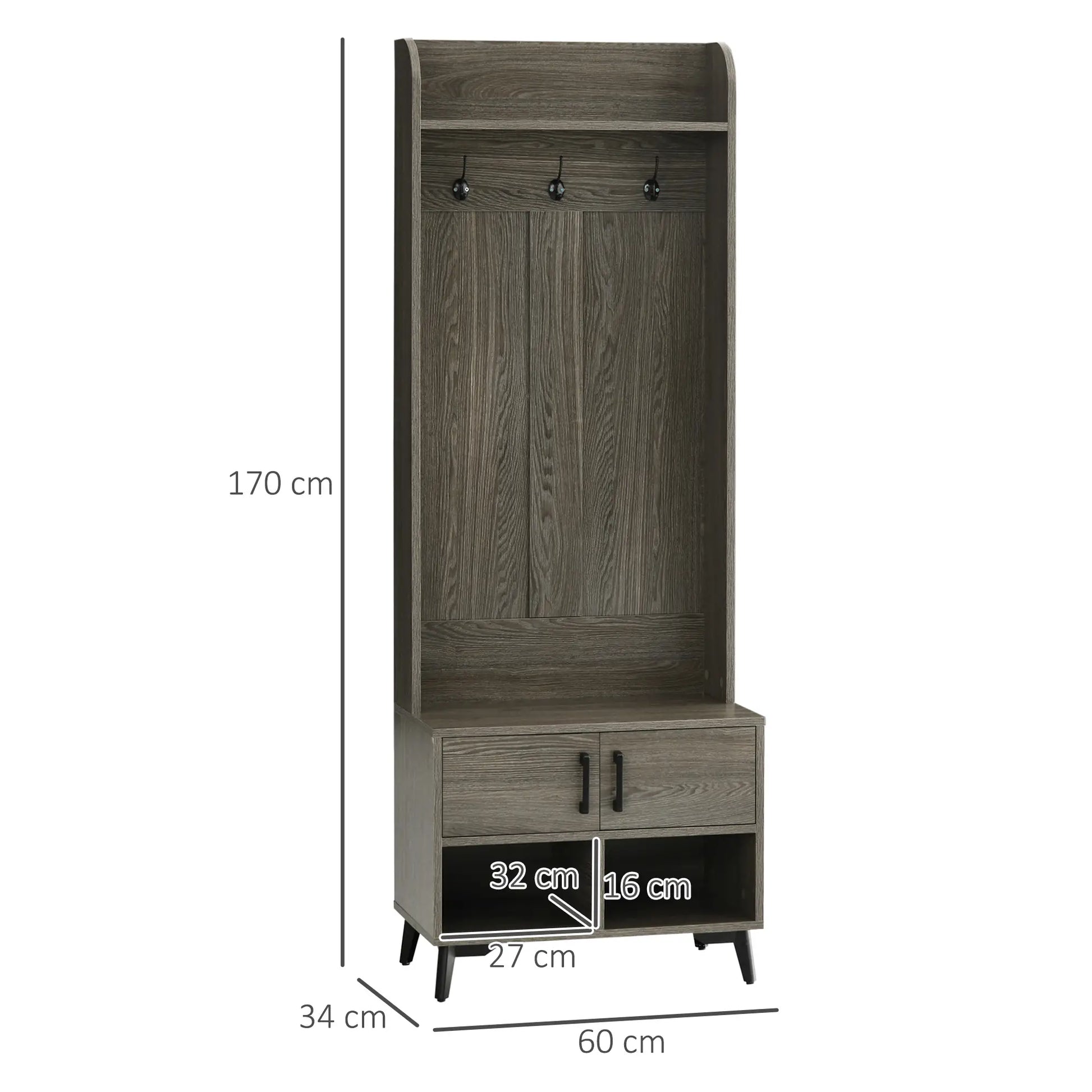 PERCHERO RUSTIC GREY STORAGE 4 EN 1 image 2