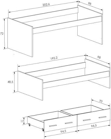 CAMA COMPACTO CON CAJONERA MOD AURA image 1