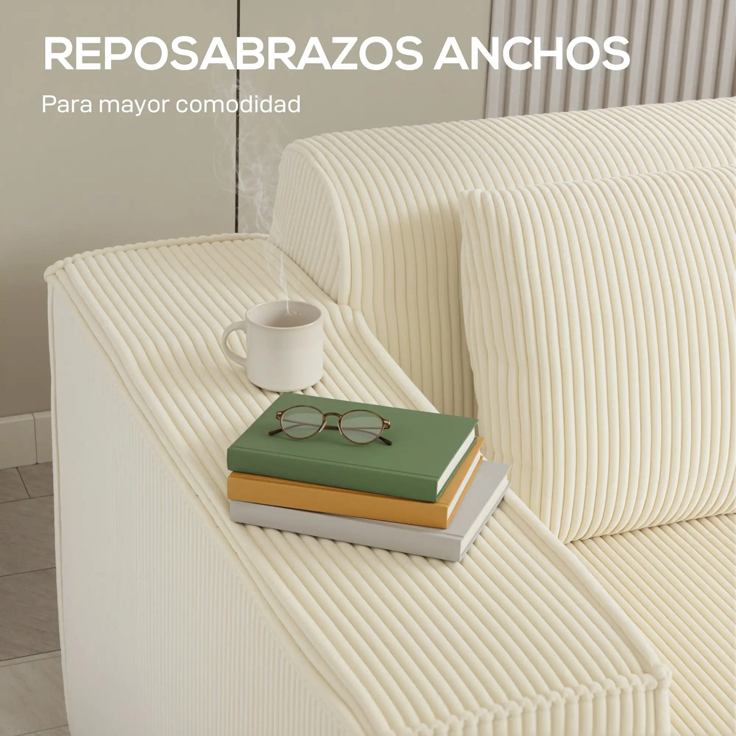SOFÁ 3 PLAZAS MODELO BRISAS – PANA BEIGE image 2