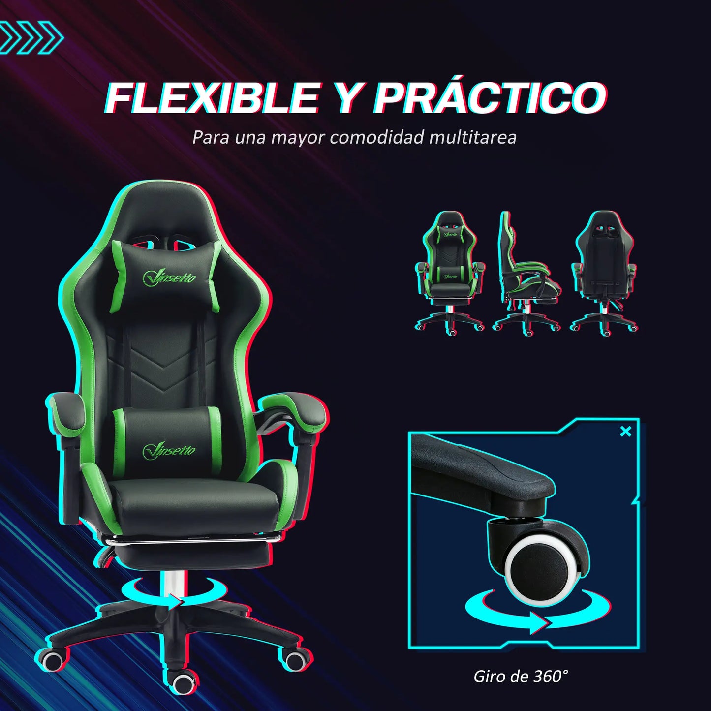 SILLA GAMING MODELO GREENRACE PRO image 9