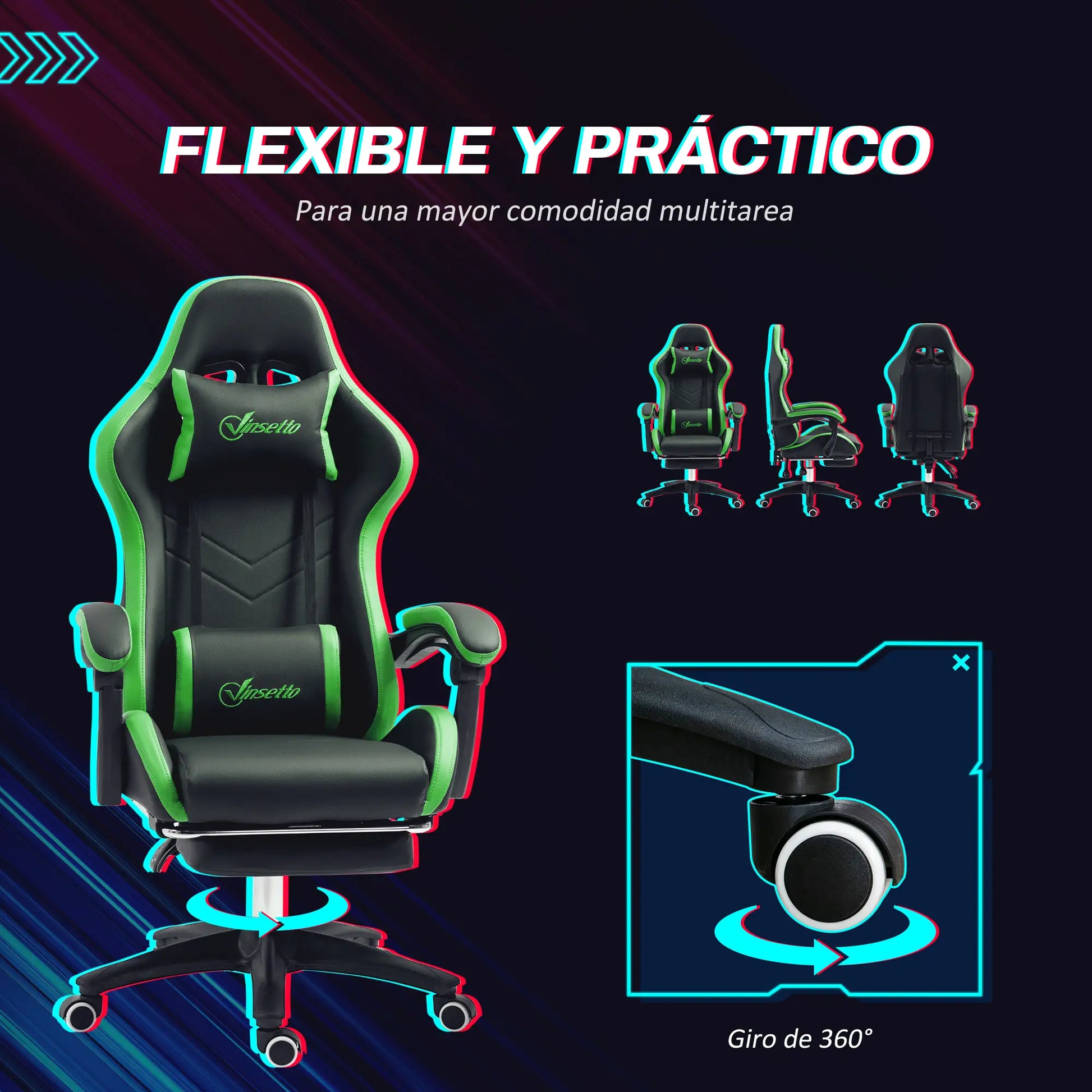 SILLA GAMING MODELO GREENRACE PRO image 9