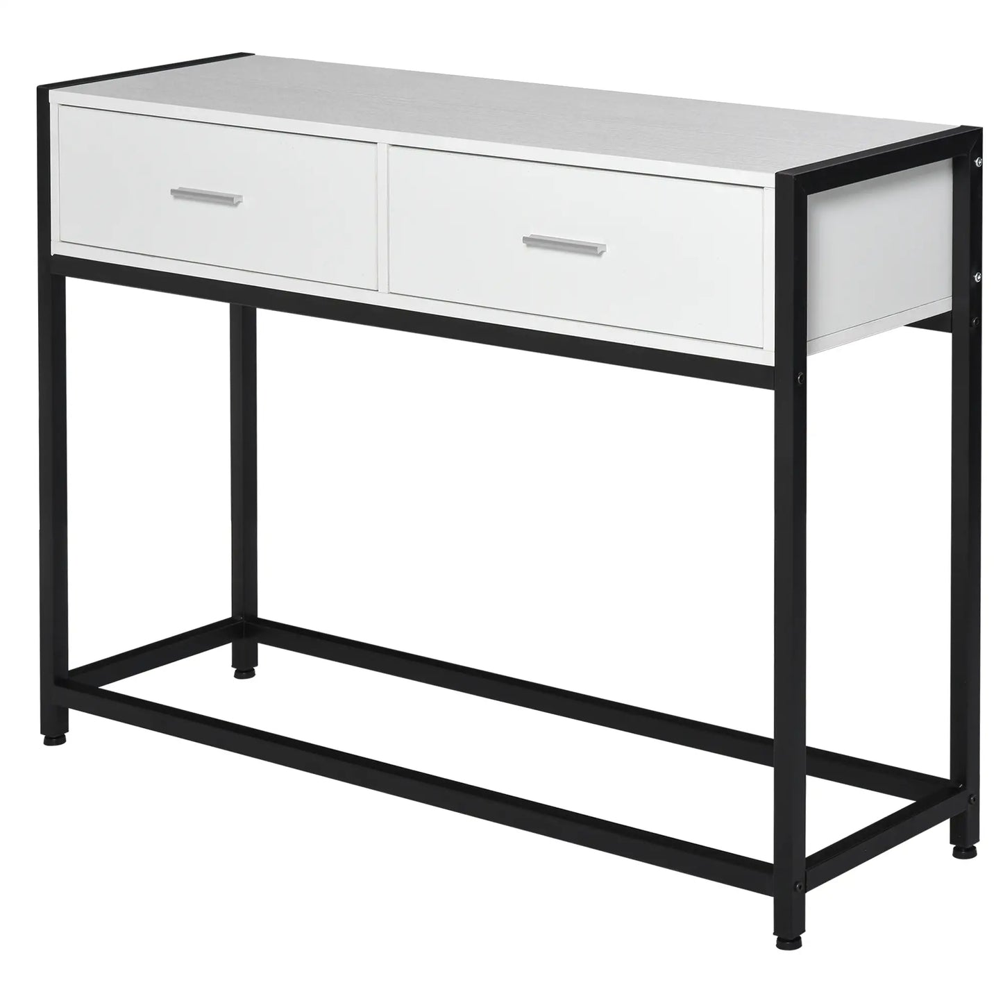 CONSOLA MODERNA BLANCO & NEGRO “MINIMAL CROSS DOUBLE DRAWER” image 9