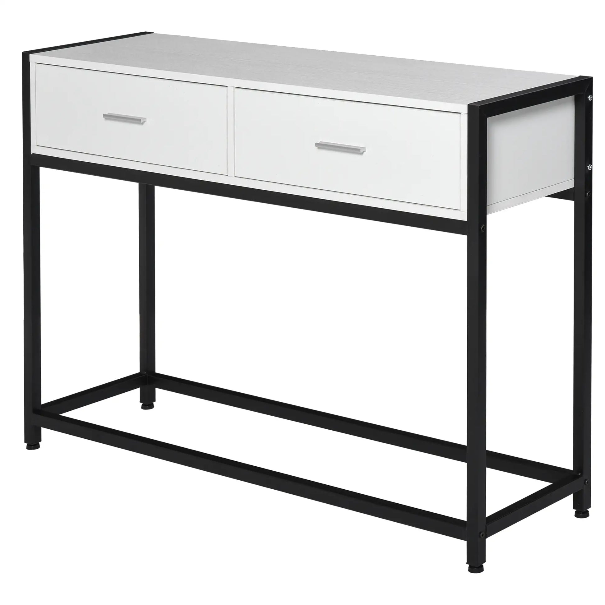 CONSOLA MODERNA BLANCO & NEGRO “MINIMAL CROSS DOUBLE DRAWER” image 9