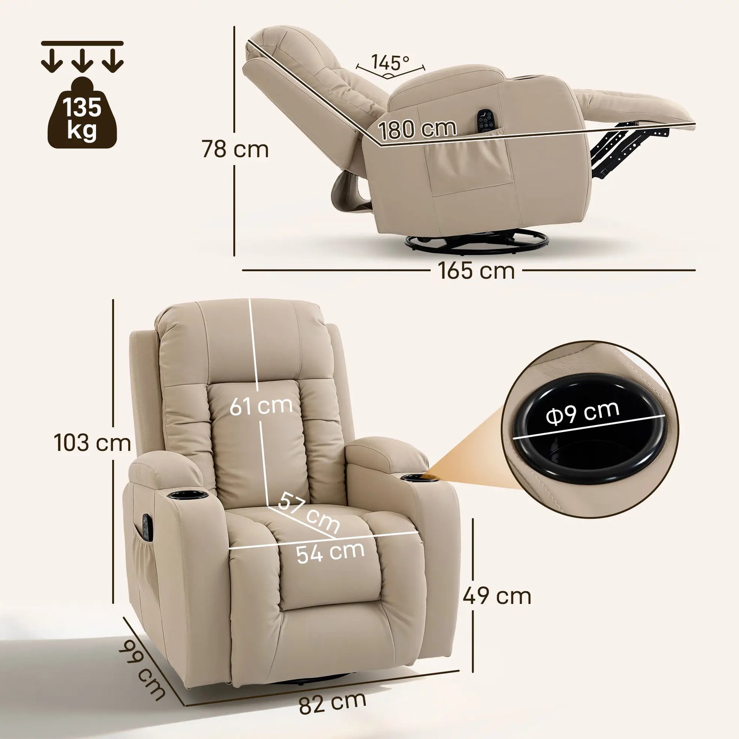 RELAX ZENKORA PLUS GIRATORIO Y RECLINABLE · 8 PUNTOS DE MASAJE · FUNCIÓN CALOR image 5