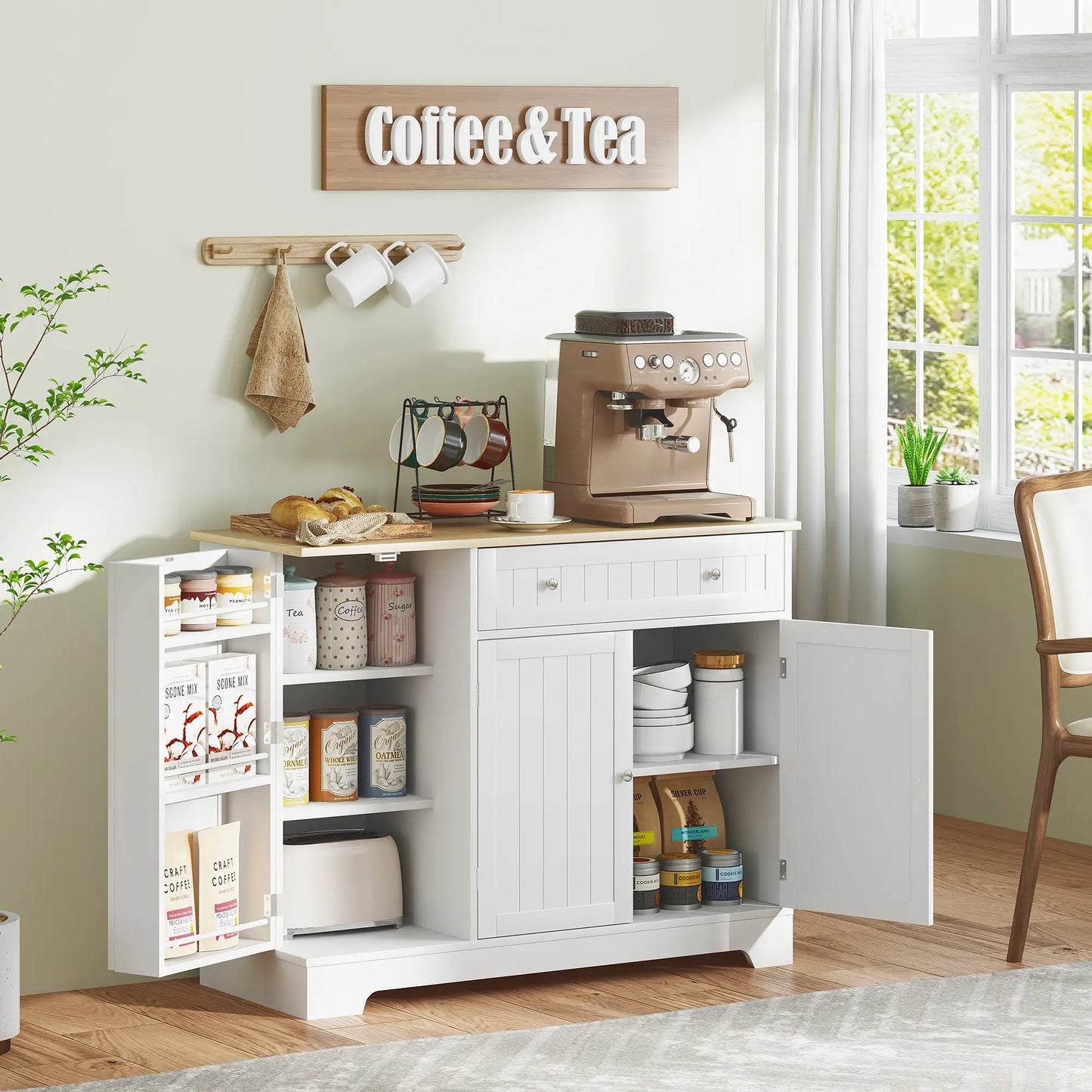 APARADOR DE COCINA BLANCO Y ROBLE 105 CM – MODELO SIERRA image 2